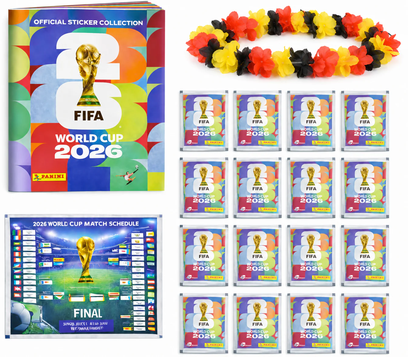 XXL WM 2026 Sammelset – inkl. Panini Stickeralbum, passenden Stickern, Spielplan und Blumenkette - Image 4