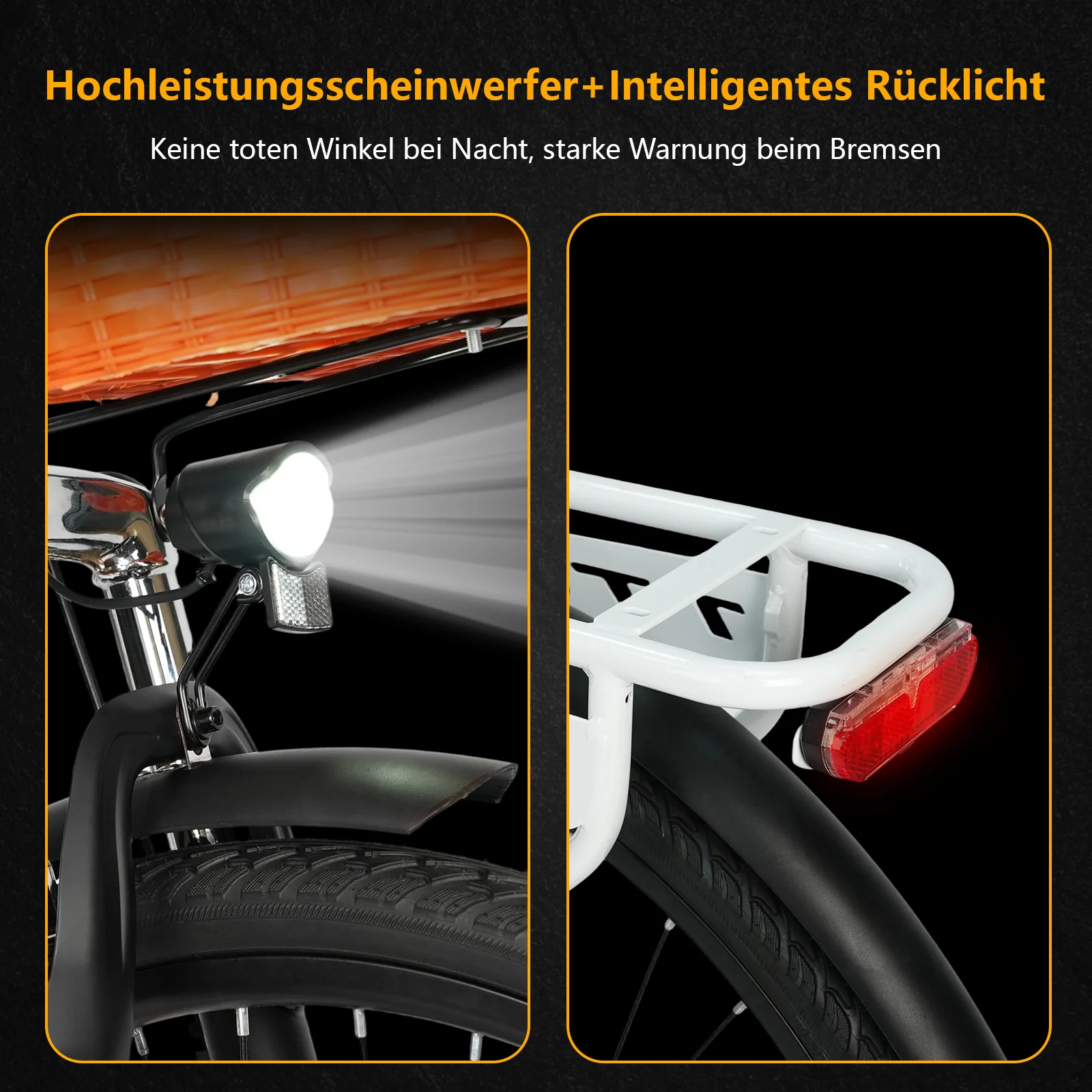 YY26-ST 26" 350W Hinterradmotor 36V14,5Ah Akku 60-75km Reichweite Elektrofahrrad - Image 12