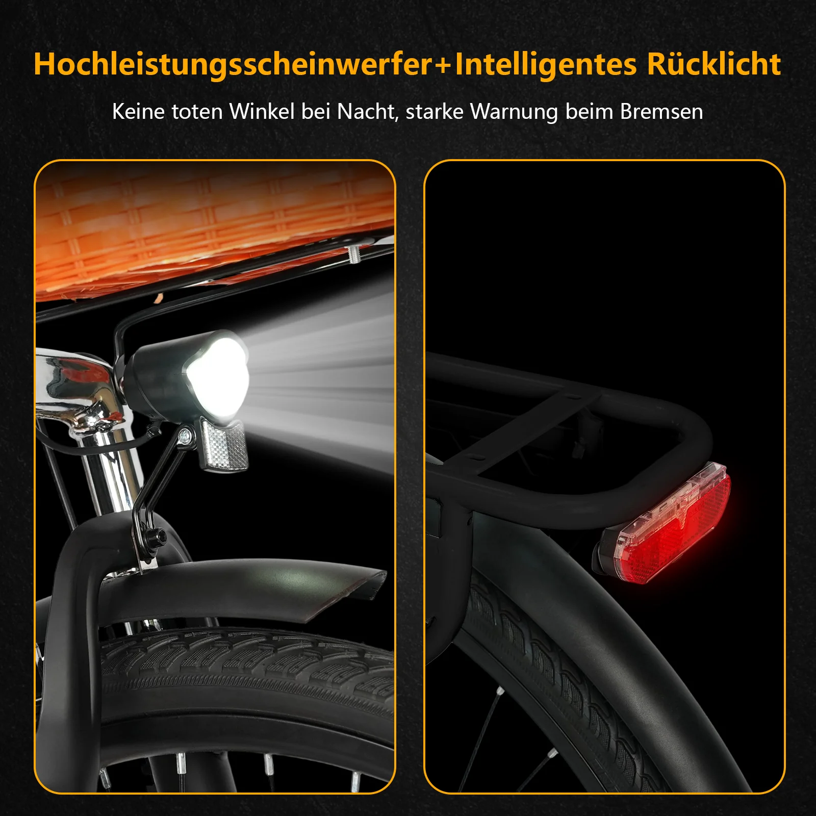 YY26-ST 26" 350W Hinterradmotor 36V14,5Ah Akku 60-75km Reichweite Elektrofahrrad - Image 4