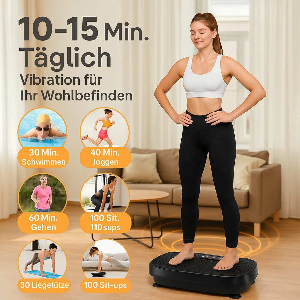 ZMH Vibrationsplatte bis 150kg 9 Automatik Programme Ganzkörpertraining - Image 10