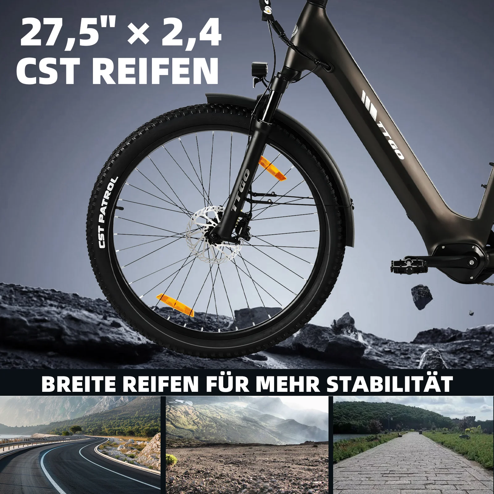 Z3 27,5" 48V 250W Hinterradmotor 70Nm 48V15Ah Akku 120km Reichweite Elektrofahrrad - Image 21