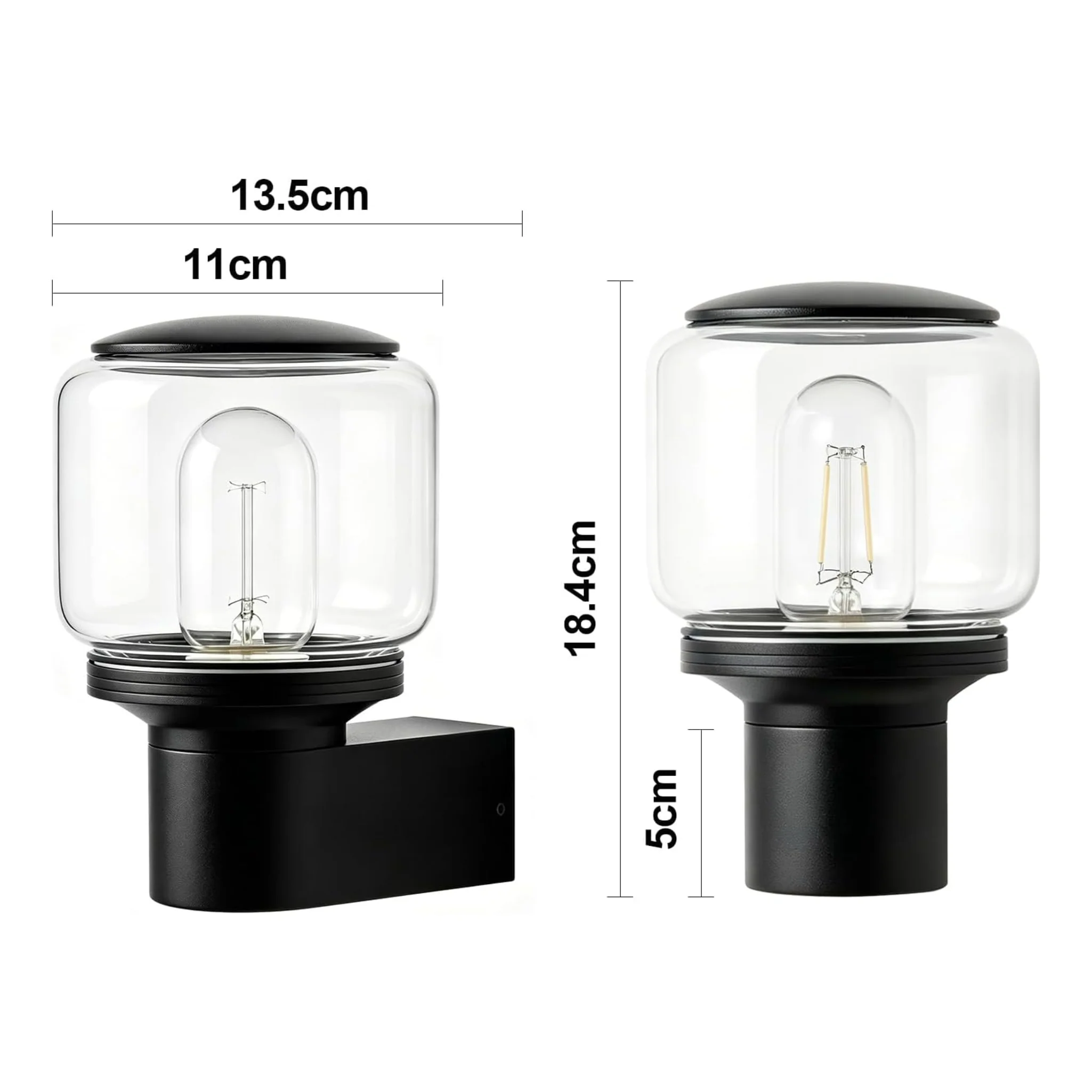 ZMH Außenwandleuchte E27 IP65 Wandlampe Hauswand Outdoor Balkon Schlafzimmer Ohne Leuchtmittel - Image 5