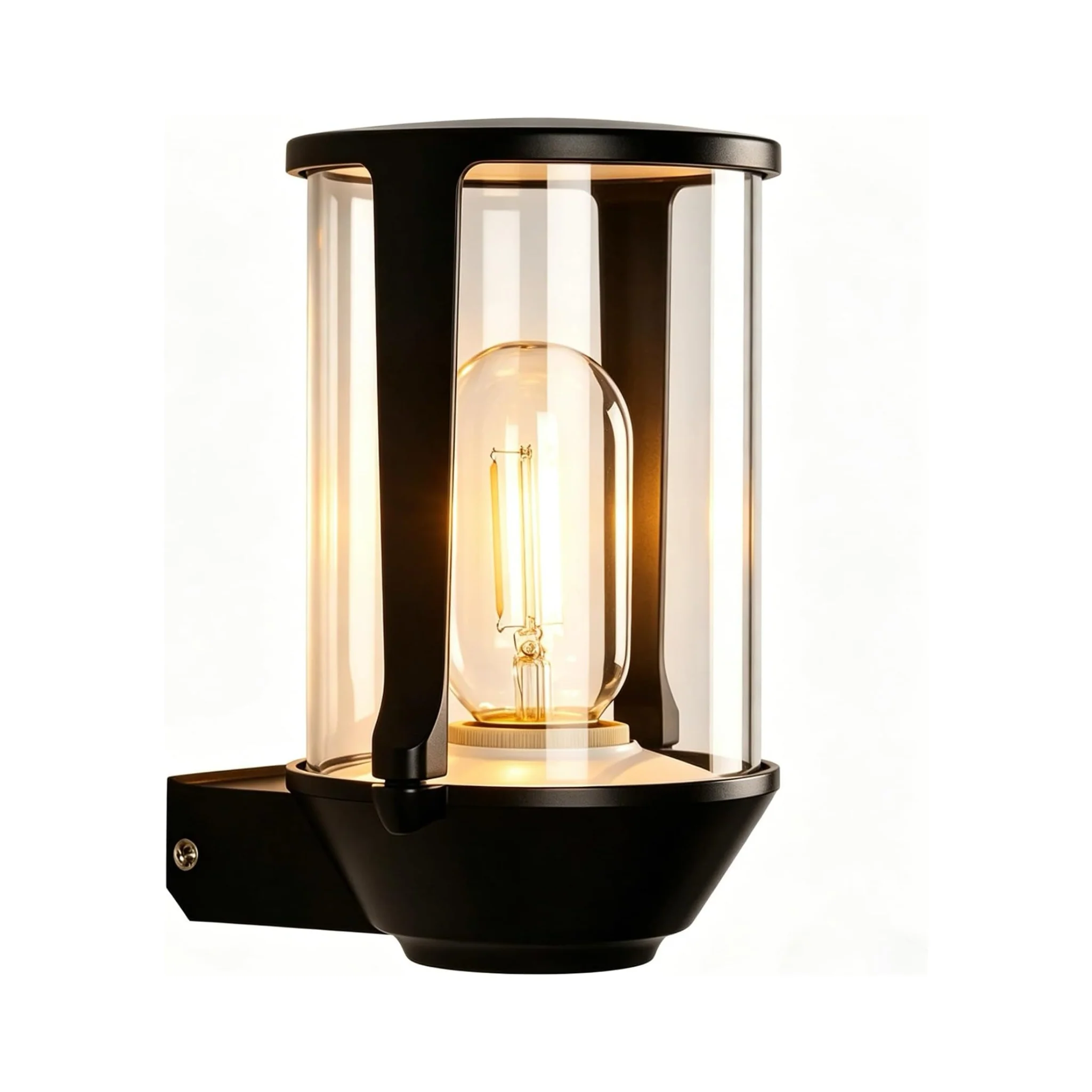 ZMH Außenwandleuchte IP65 E27 Schwarz Innen Wandlampe für Hauswand Balkon Flur Ohne Leuchtmittel