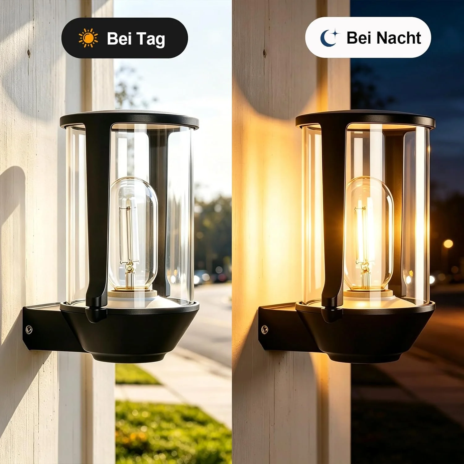 ZMH Außenwandleuchte IP65 E27 Schwarz Innen Wandlampe für Hauswand Balkon Flur Ohne Leuchtmittel - Image 6