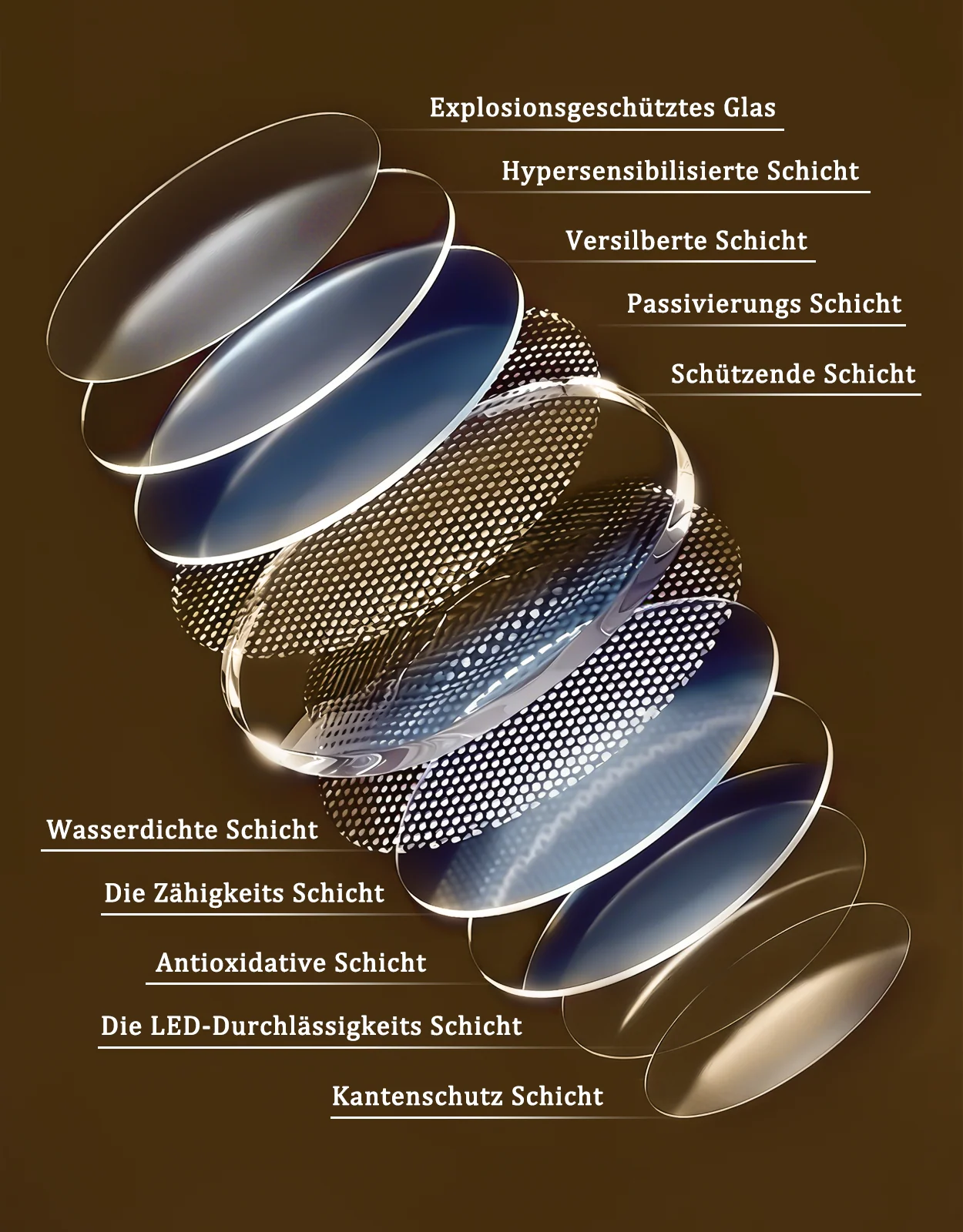 ZMH Badspiegel asymmetrisch mit Beleuchtung LED 50x70cm Entfogger-Funktion Touch Dimmbar Wandspiegel - Image 10