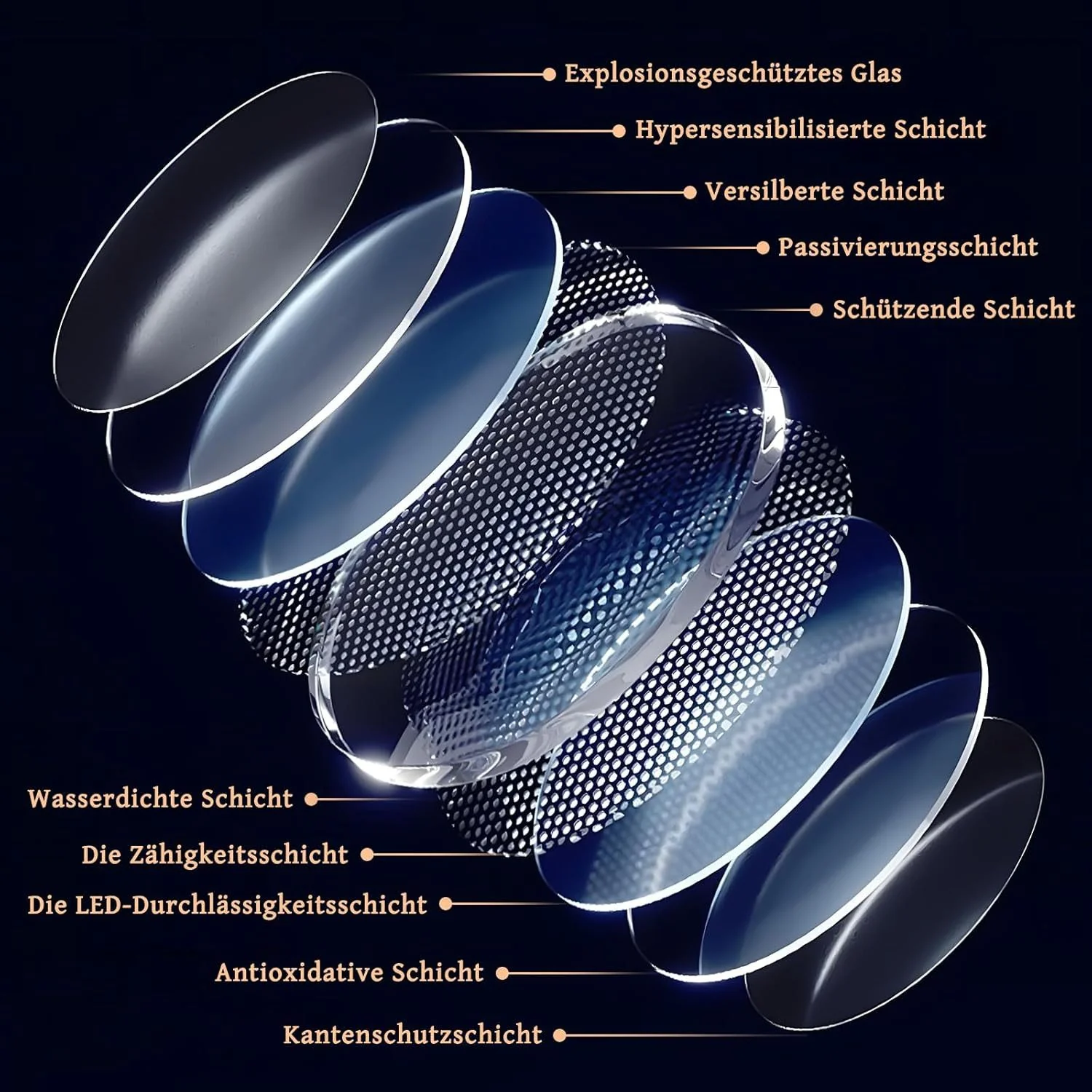 ZMH Badspiegel mit Beleuchtung Rund Modern 60cm LED Dimmer Wandspiegel - Image 10