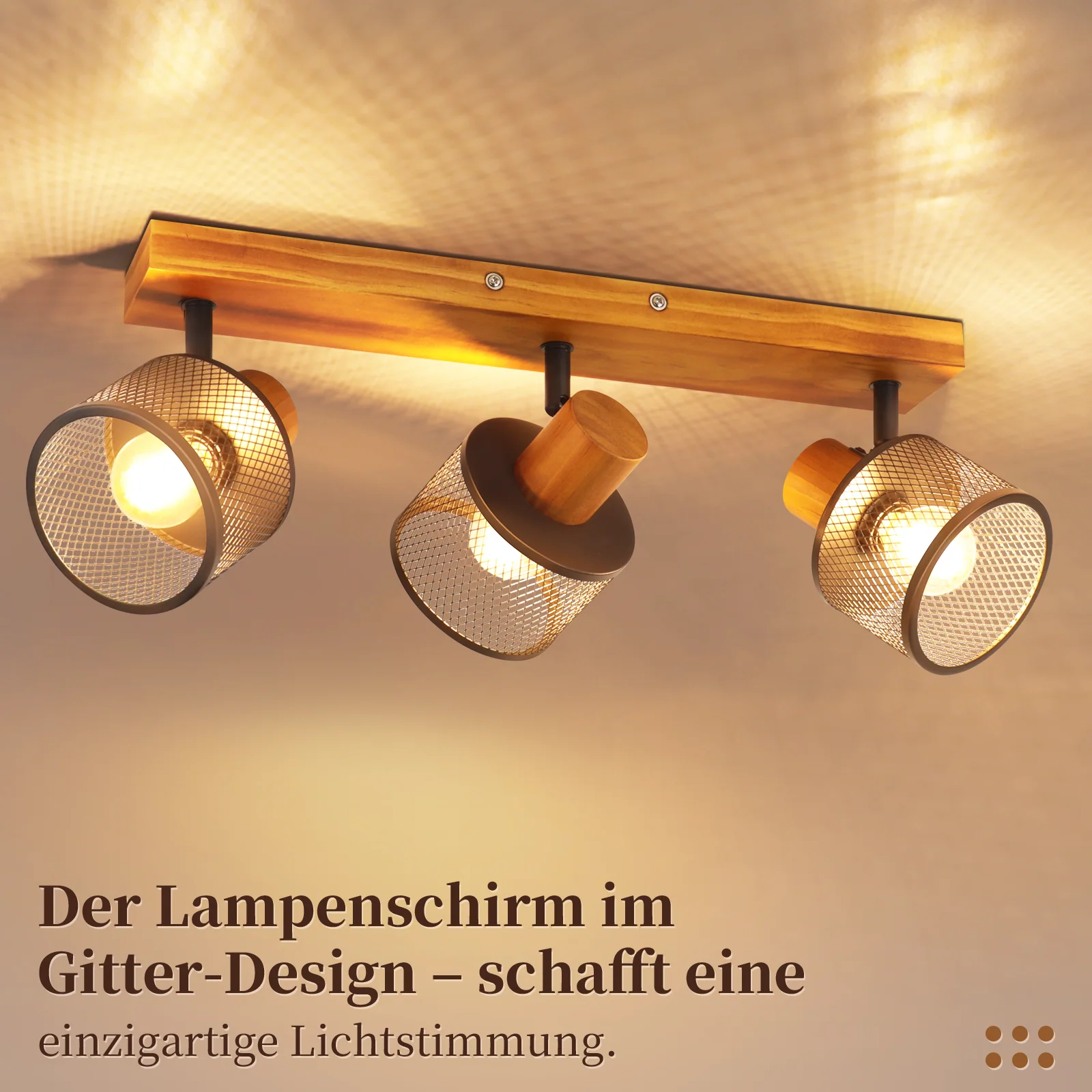 ZMH Deckenstrahler 3 flammig E14 Vintage Industrial Metall Deckenleuchte für Schlafzimmer Wohnzimmer - Image 5