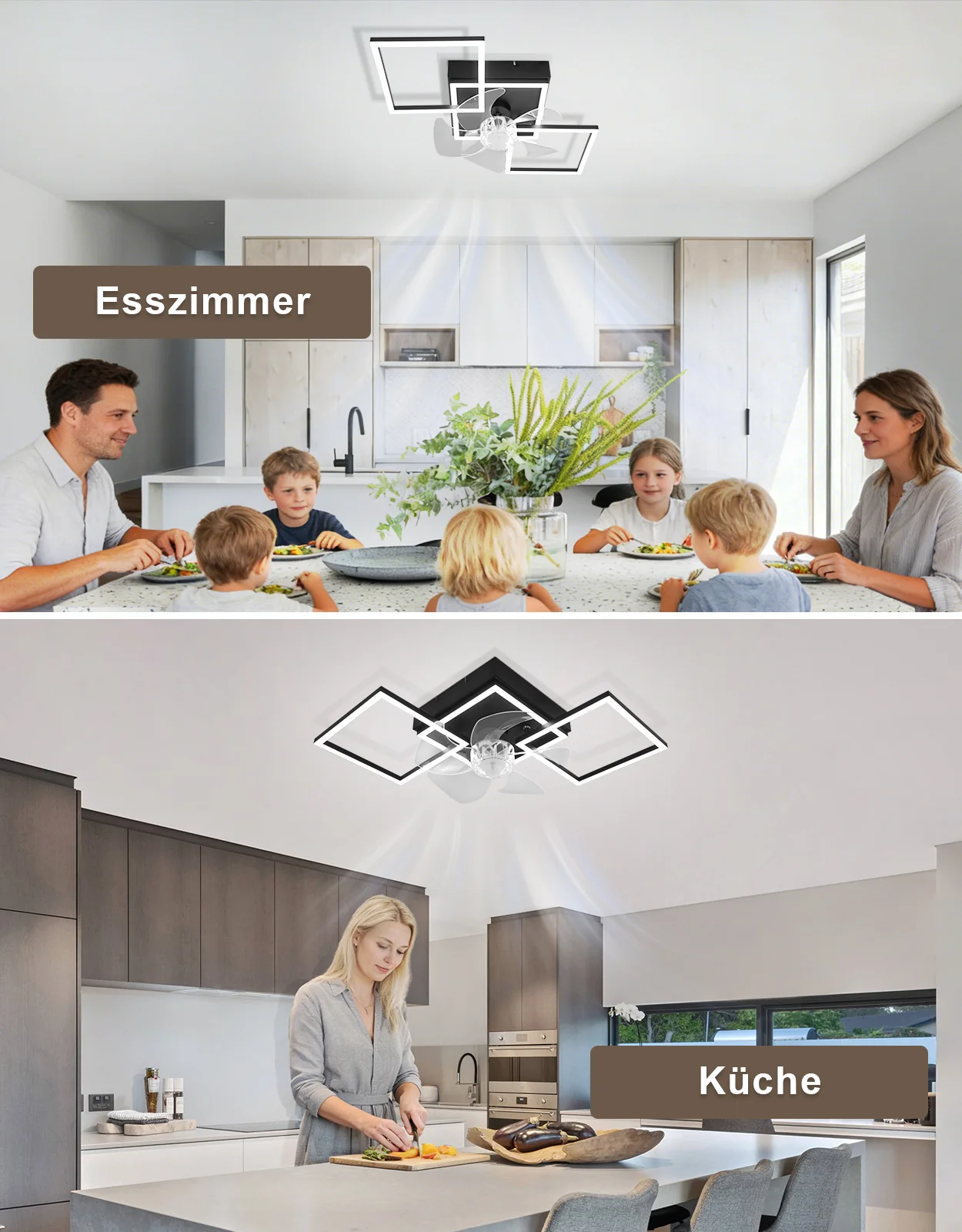ZMH Deckenventilator mit Beleuchtung 6-Gang LED Dimmbar 68cm Deckenlampe für Wohnzimmer Esszimmer - Image 10