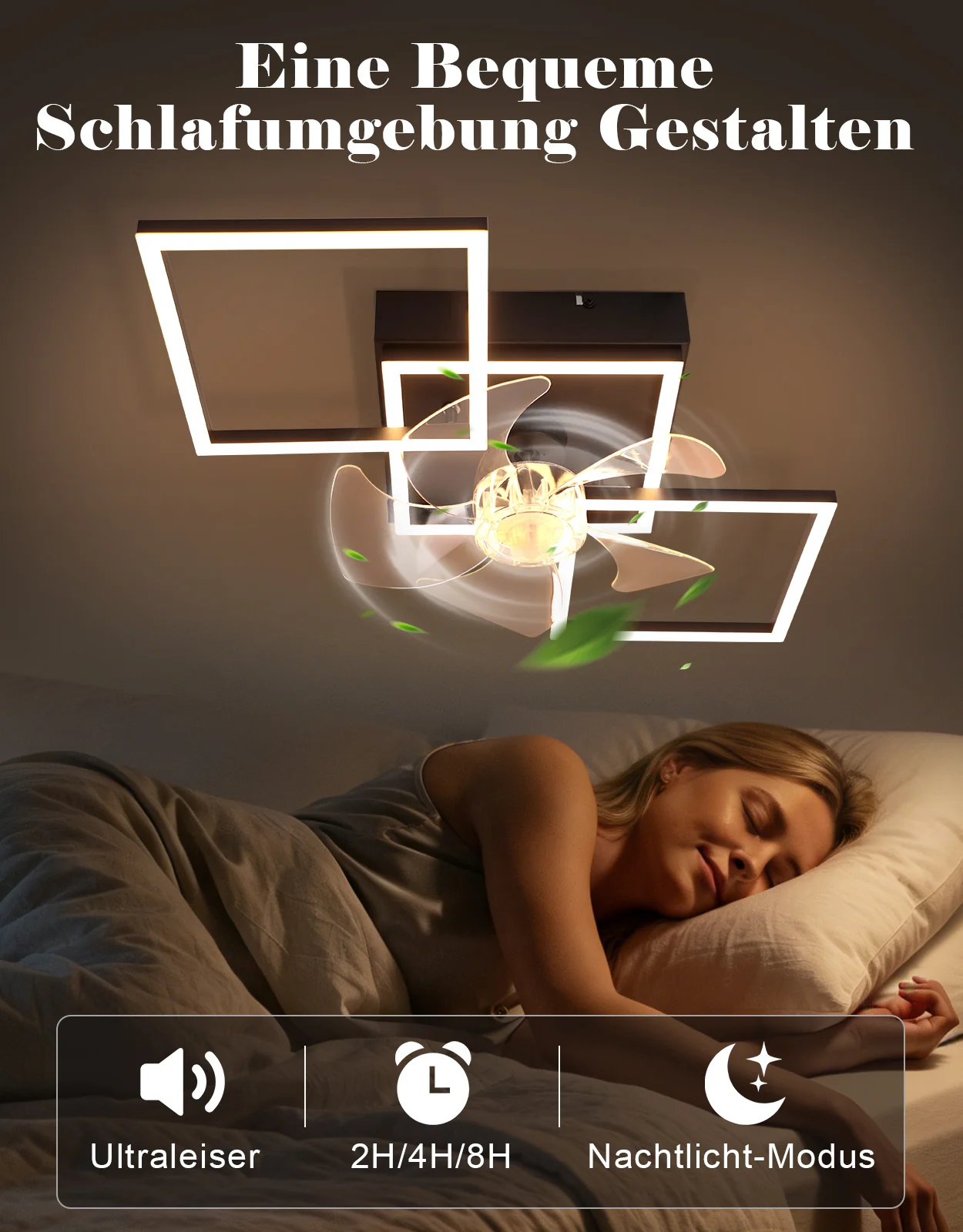 ZMH Deckenventilator mit Beleuchtung 6-Gang LED Dimmbar 68cm Deckenlampe für Wohnzimmer Esszimmer - Image 7