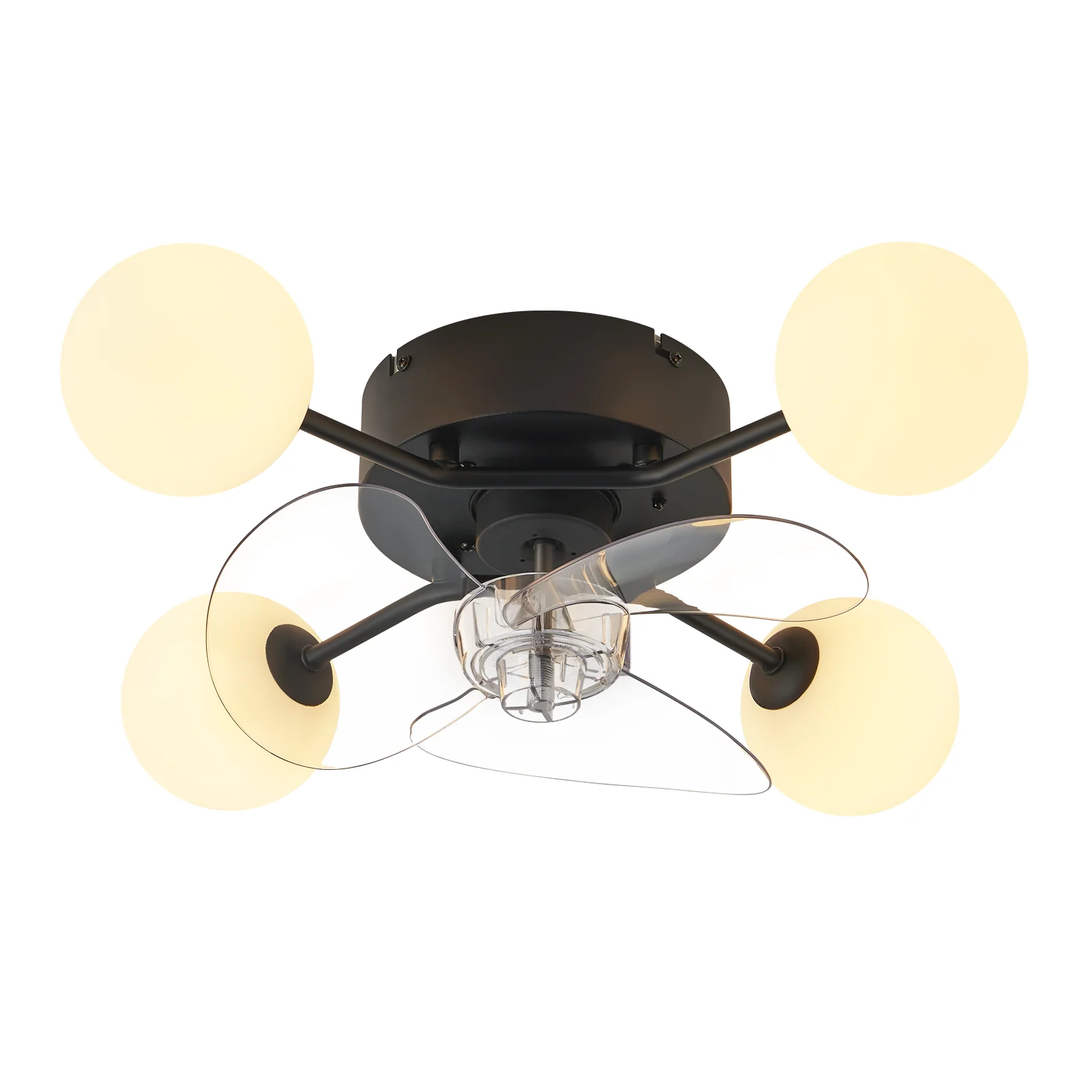 ZMH Deckenventilator mit Beleuchtung 6 Geschwindigkeiten Timer G9 leise Deckenleuchte Esszimmer