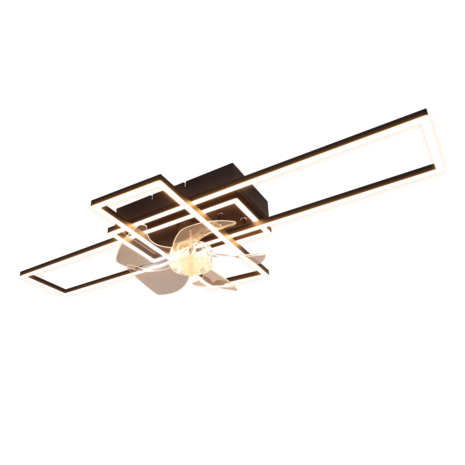 ZMH Deckenventilator mit Beleuchtung 94cm 6-Gang LED Dimmbar Timer Deckenlampe Wohnzimmer Esszimmer