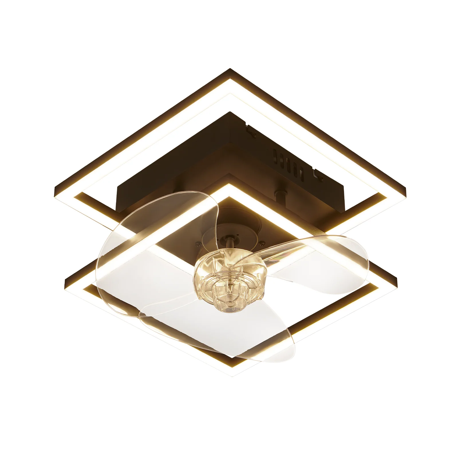 ZMH Deckenventilator mit Beleuchtung LED Schwarz Dimmbar 6-Gang DC-Motor Deckenlampe Schlafzimmer
