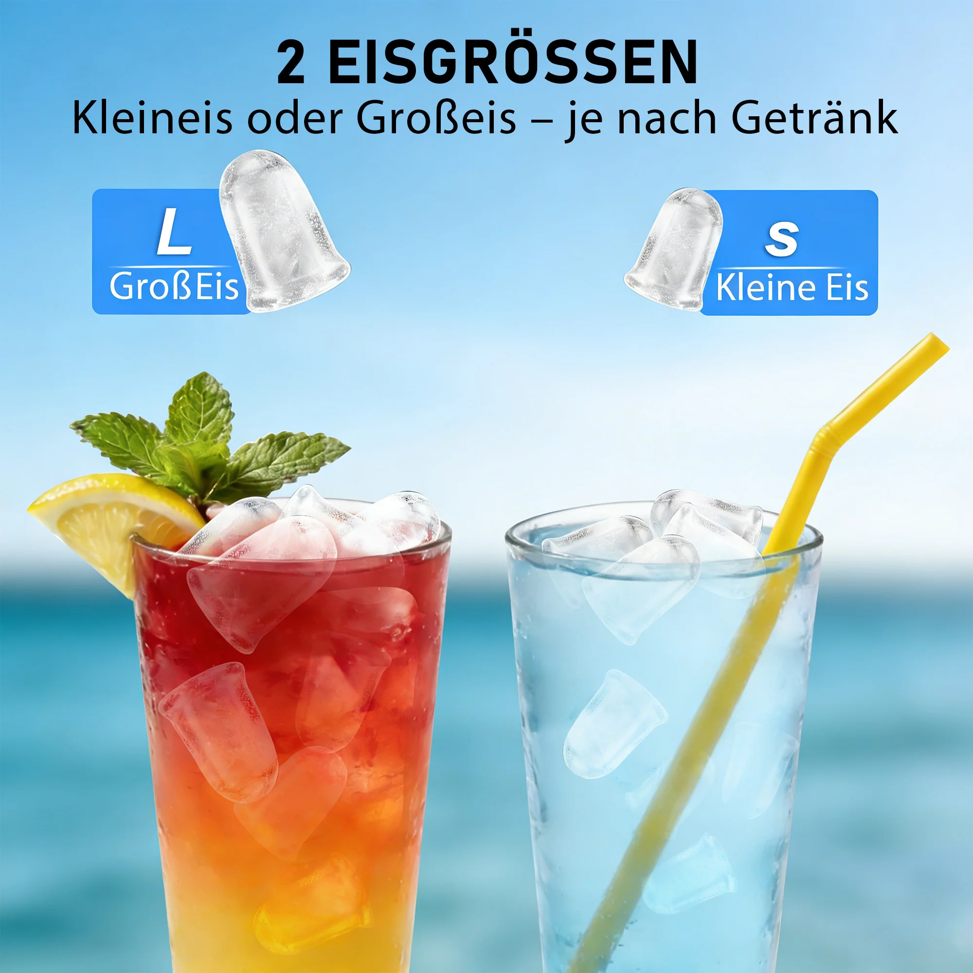 ZMH Eiswürfelbereiter mit Kompressor – 6 Eiswürfel in 9 Min 2 Kugelgrößen 1,3 L Tank für Zuhause - Image 4