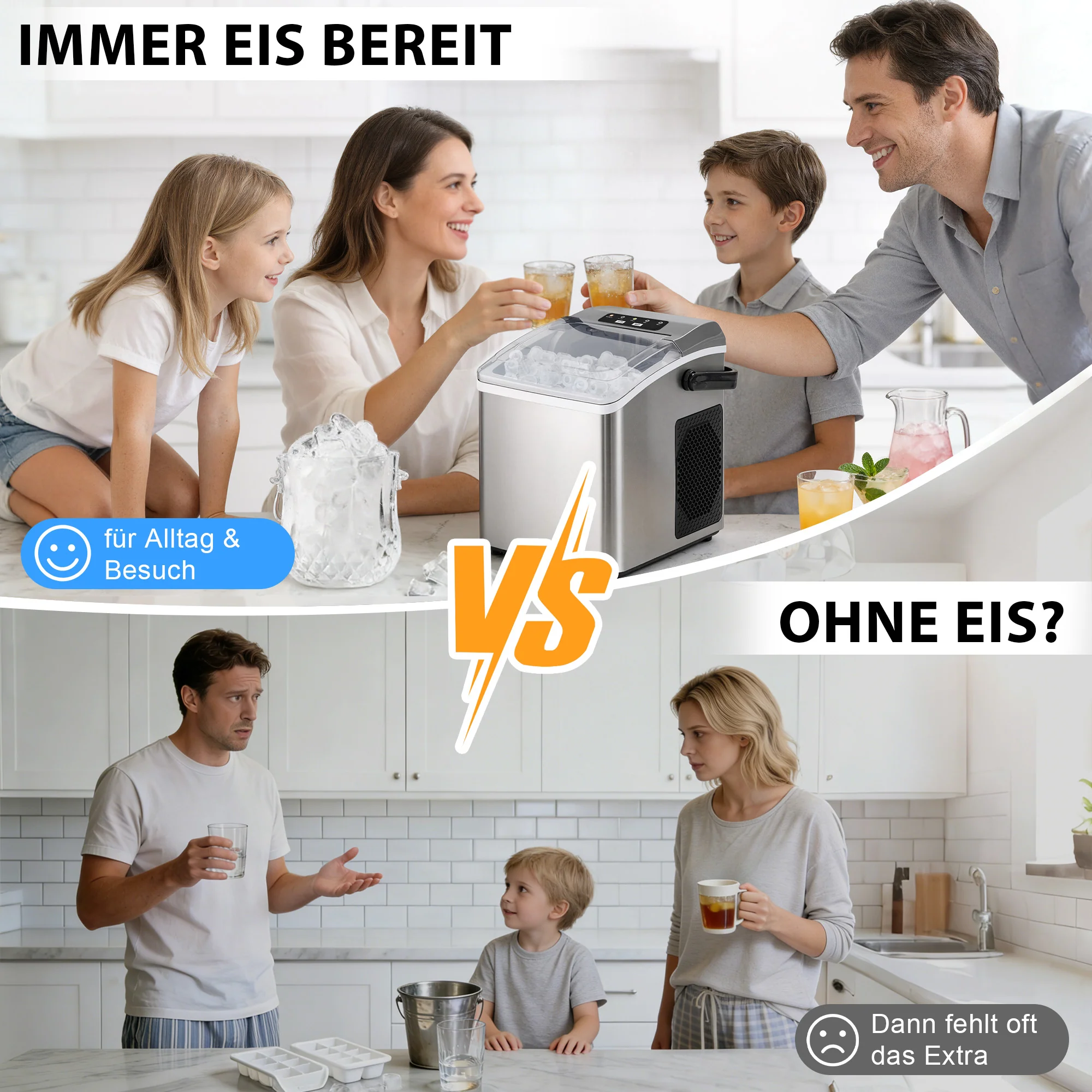 ZMH Eiswürfelbereiter mit Kompressor – 6 Eiswürfel in 9 Min 2 Kugelgrößen 1,3 L Tank für Zuhause - Image 6