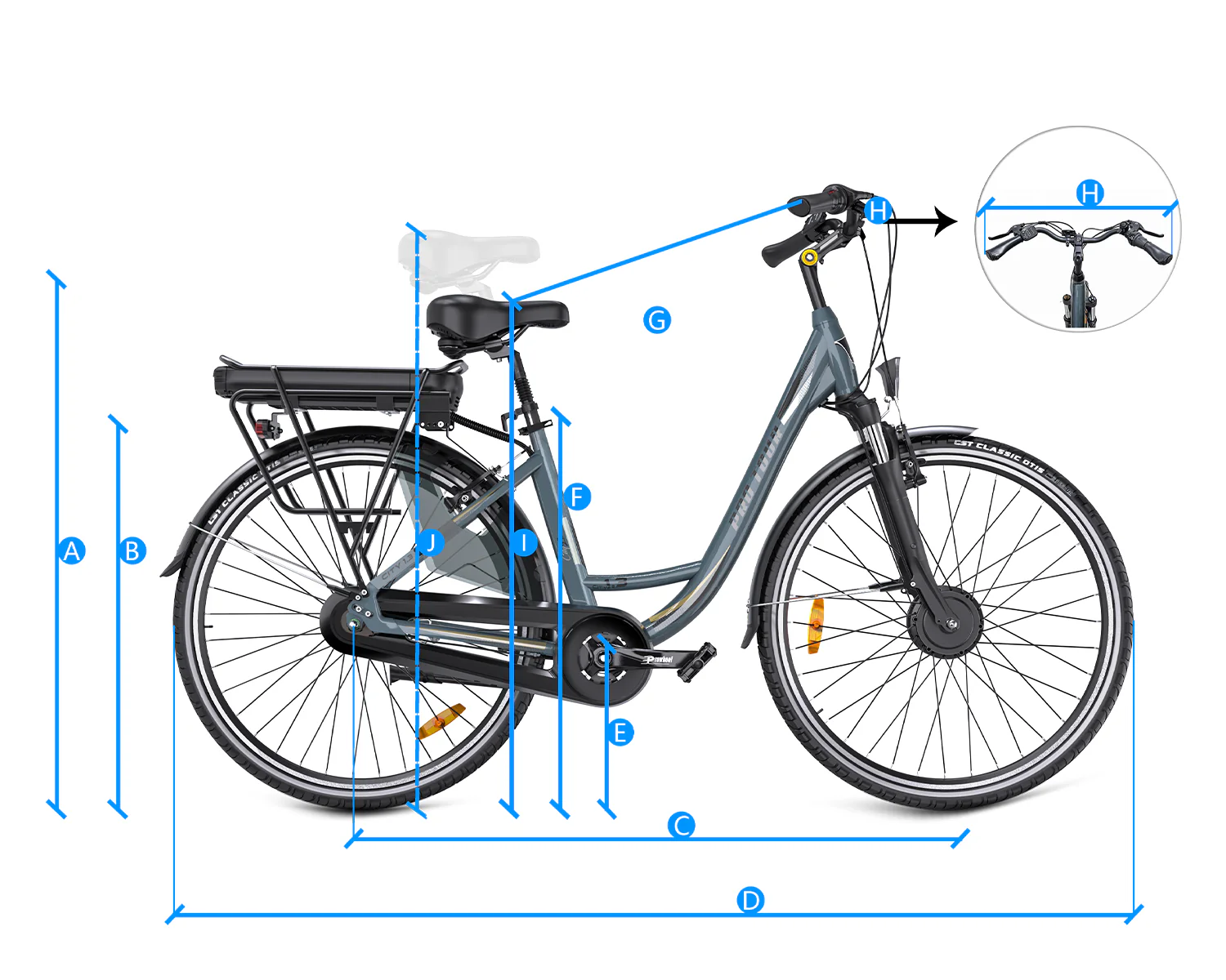 ZMH Elektrofahrrad mit Aluminiumrahmen 250W Motor 18 Zoll E-Bike Für Stadtfahrten - Image 8