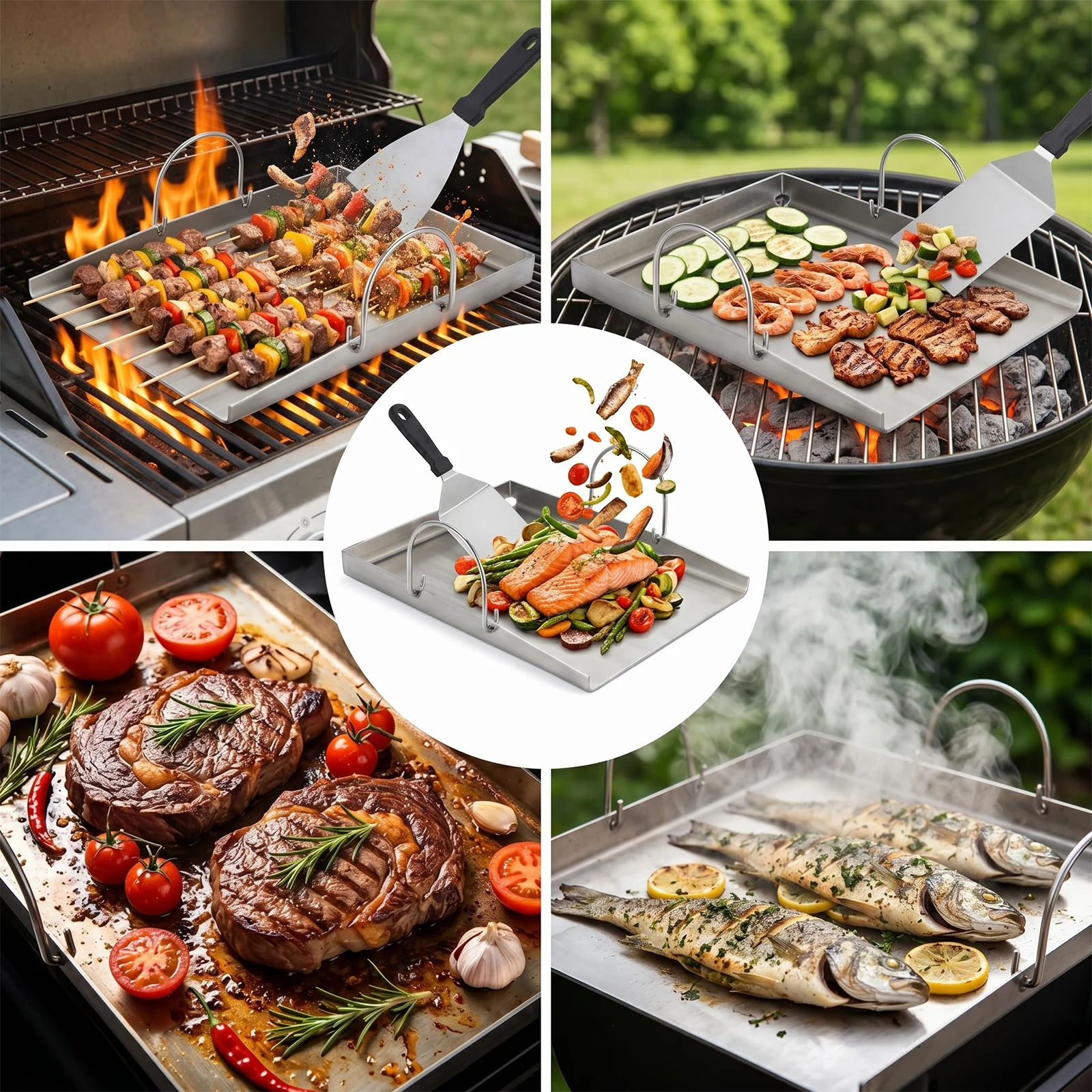 ZMH Grillschale BBQ Outdoor Antihaft-beschichtete Grillpfanne leicht zu reinigen - Image 5