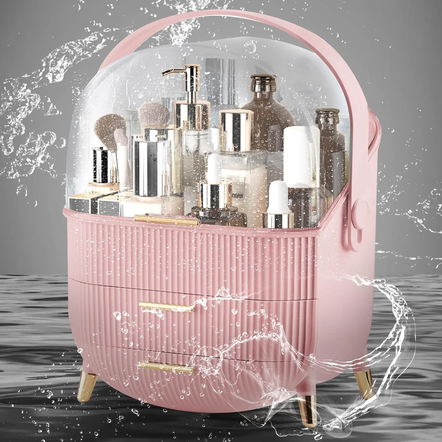 ZMH Kosmetik Organizer Gelb Make-up-Box mit Transparentem Fach Schubladen - Image 50
