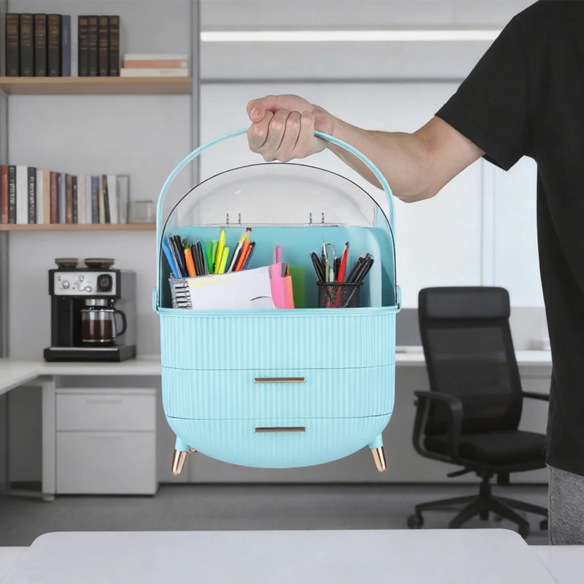 ZMH Kosmetik Organizer Gelb Make-up-Box mit Transparentem Fach Schubladen - Image 56