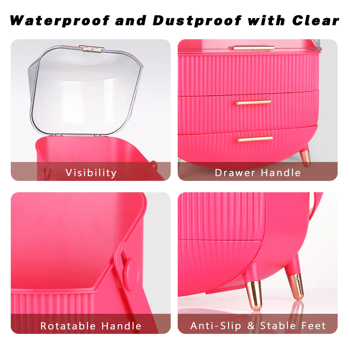 ZMH Kosmetik Organizer Gelb Make-up-Box mit Transparentem Fach Schubladen - Image 76