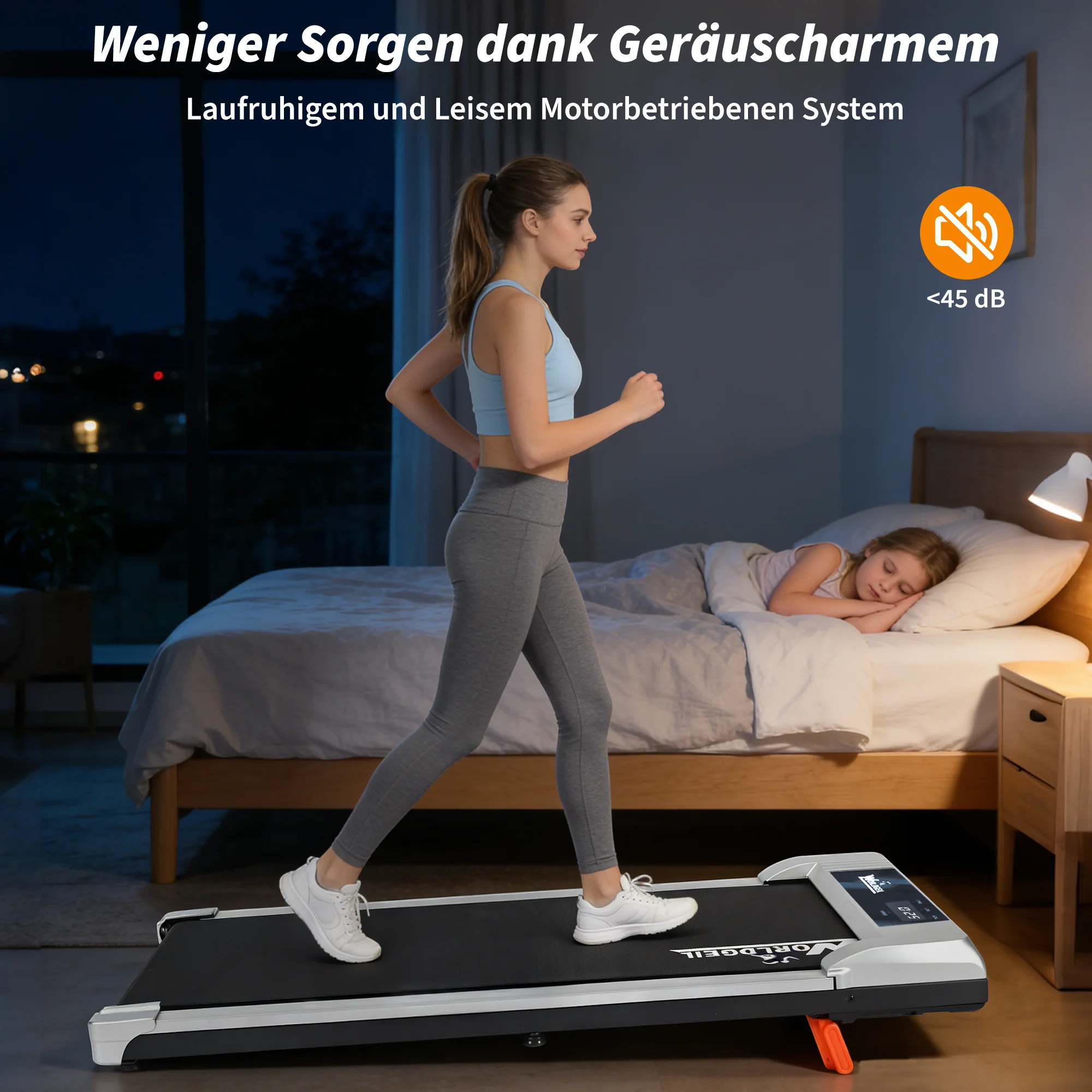 ZMH Laufband 4-in-1 Schwarz mit Fernbedienung Heimtrainer(ohne Armlehne) - Image 2