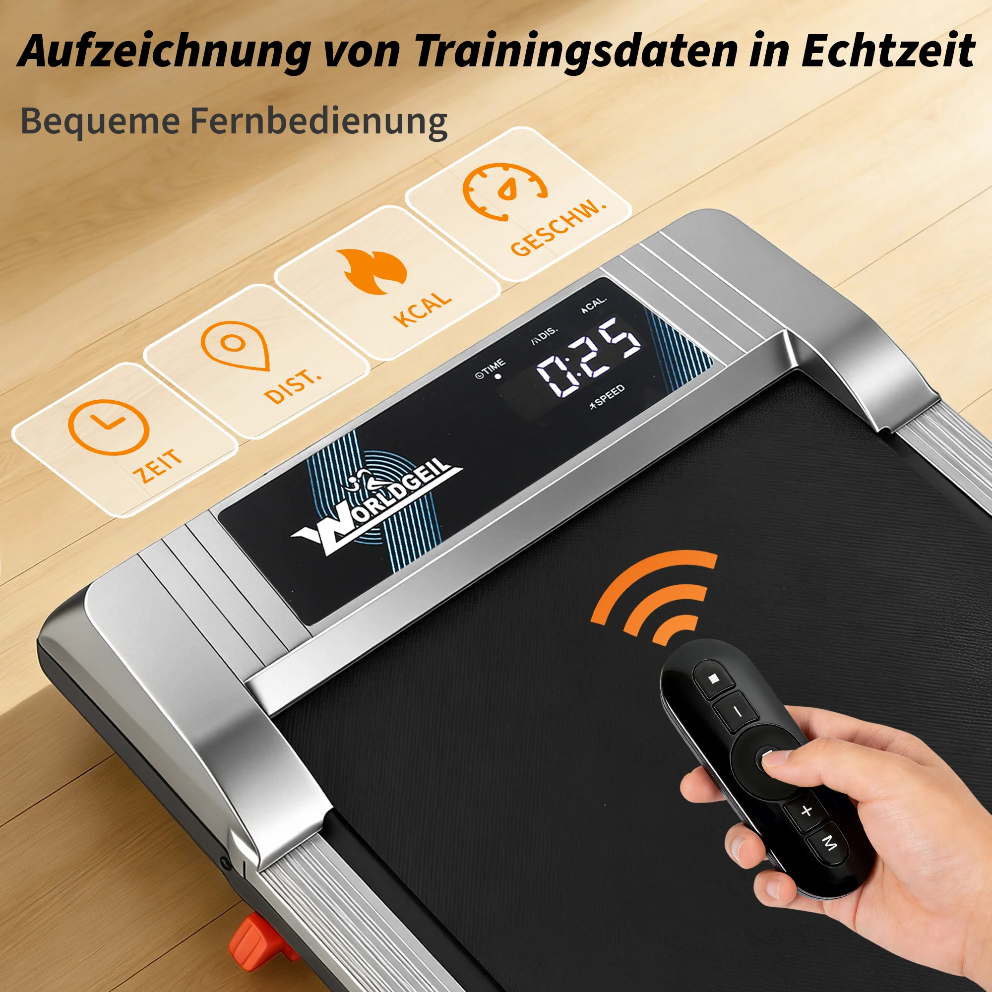 ZMH Laufband 4-in-1 Schwarz mit Fernbedienung Heimtrainer(ohne Armlehne) - Image 4