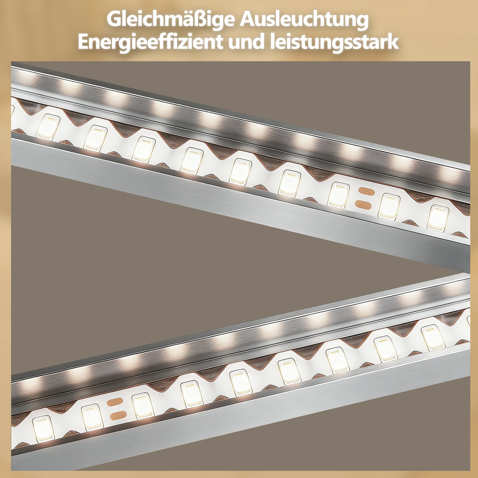 ZMH LED Deckenleuchte 20W Silber Neutralweiß Modern Drehbar Design Eckig Wohnzimmerlampe Für Küche - Image 9