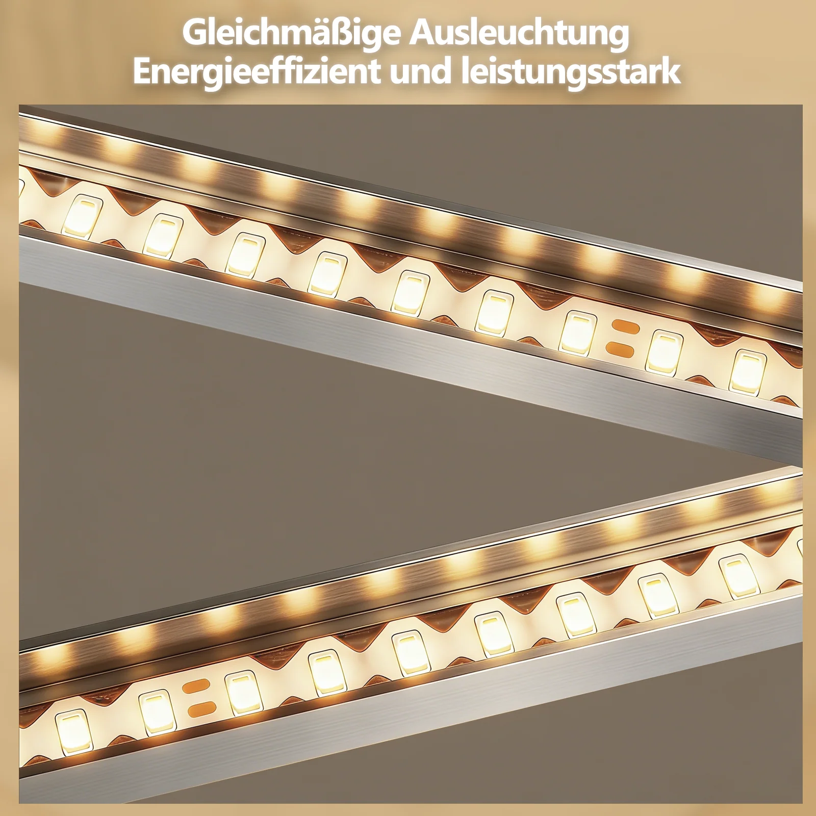 ZMH LED Deckenleuchte 20W Warmweiß Silber Drehbar Modern Design Eckig Wohnzimmerlampe Küche Flur - Image 7