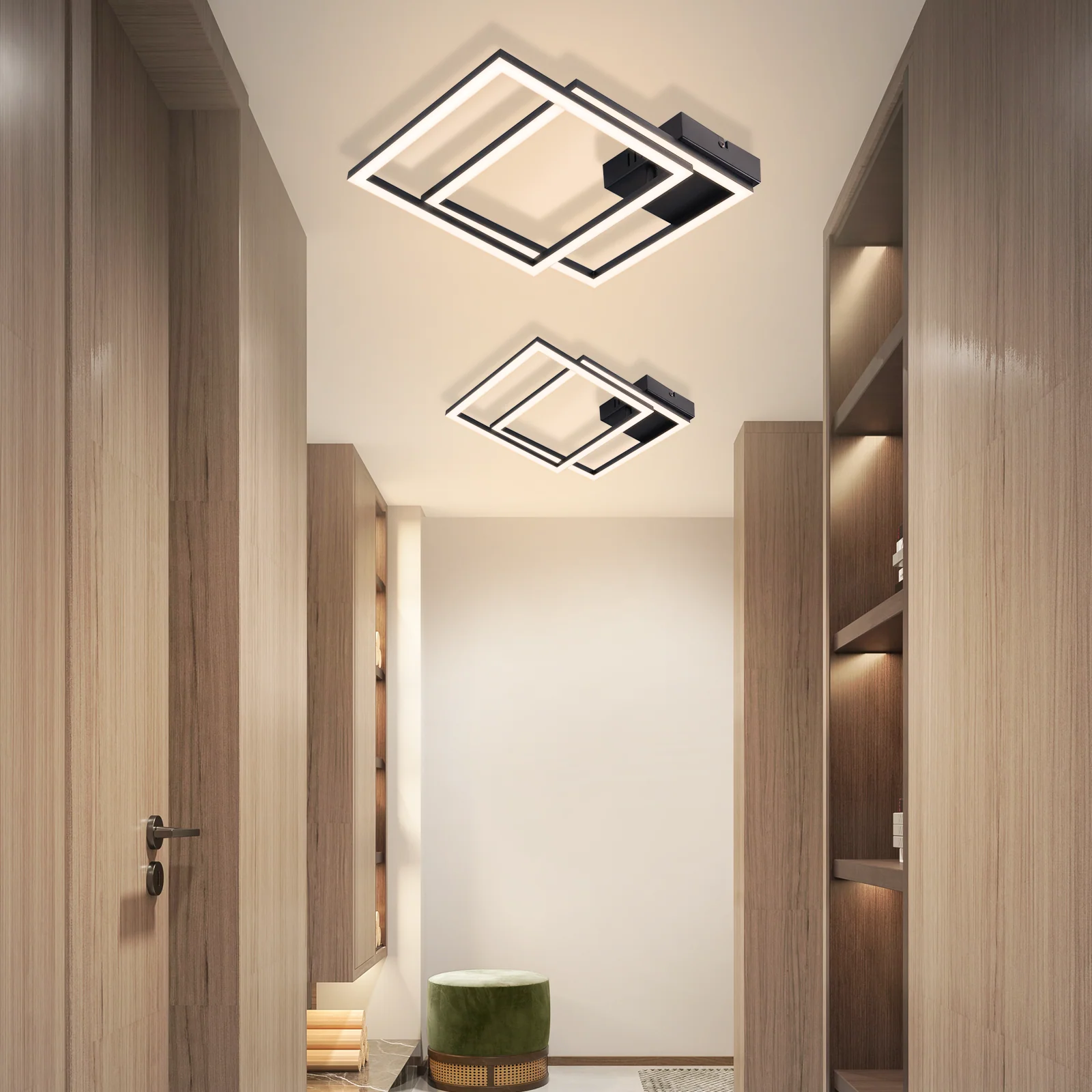 ZMH LED Deckenleuchte 24W Silber Neutralweiß Drehbar Modern Design Eckig Wohnzimmerlampe Für Küche - Image 18