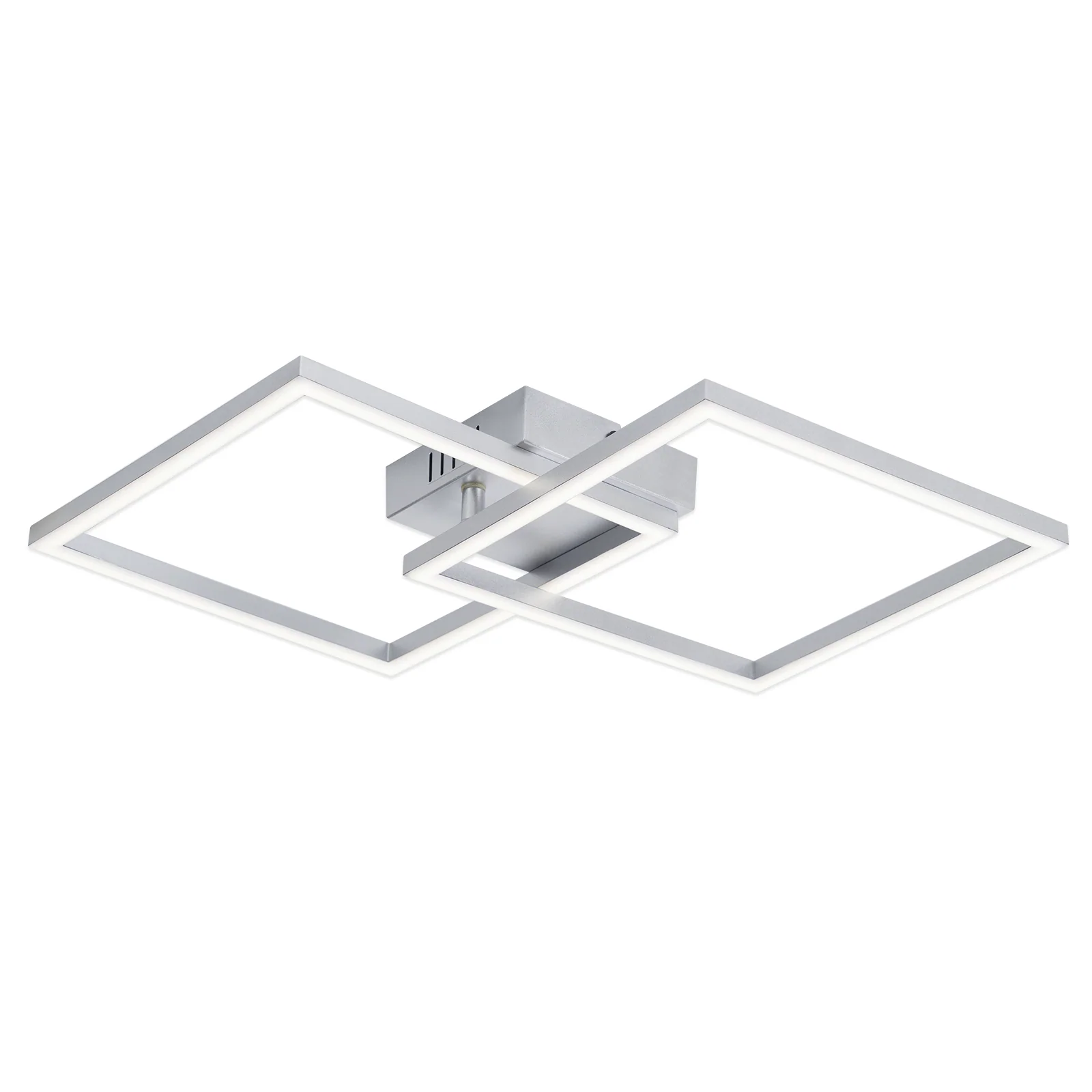 ZMH LED Deckenleuchte 24W Warmweiß Silber Drehbar Modern Design Eckig Wohnzimmerlampe Küche Flur