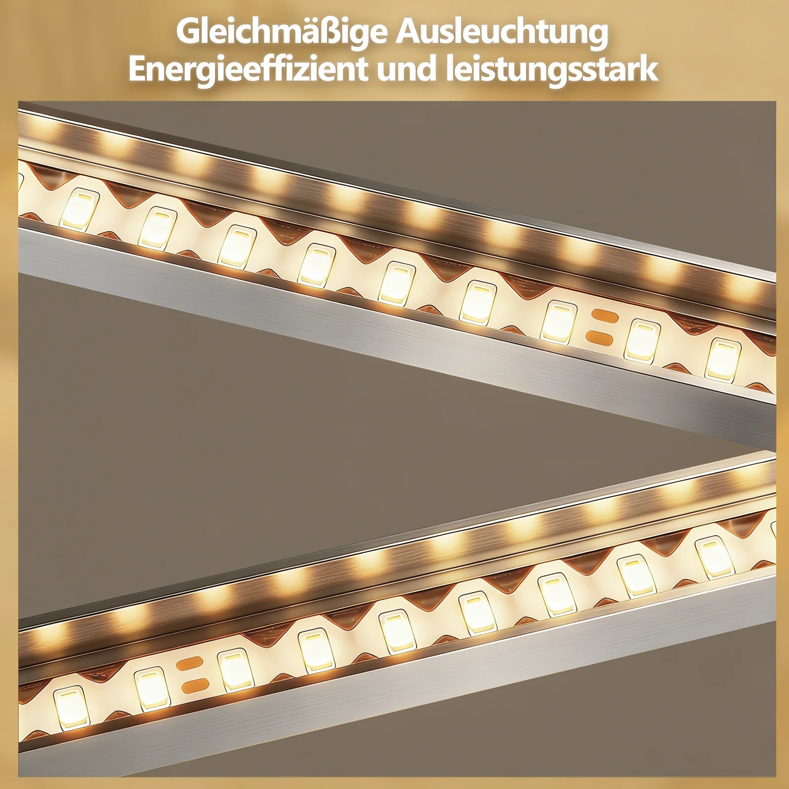 ZMH LED Deckenleuchte 24W Warmweiß Silber Drehbar Modern Design Eckig Wohnzimmerlampe Küche Flur - Image 7