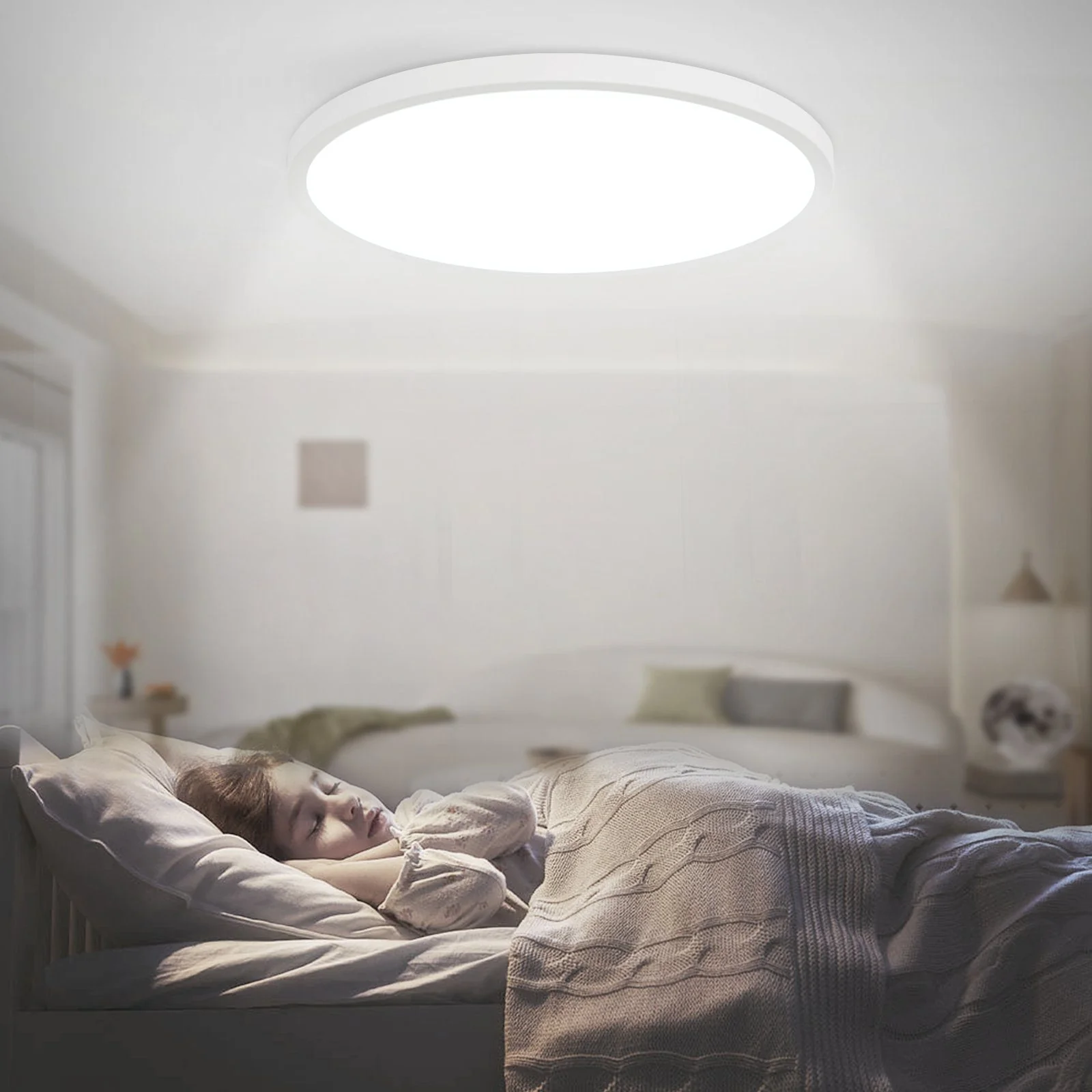 ZMH LED Deckenleuchte Badezimmer Deckenleuchte - Badezimmerlampe Ø30cm flach rund 18W IP44 - Image 3