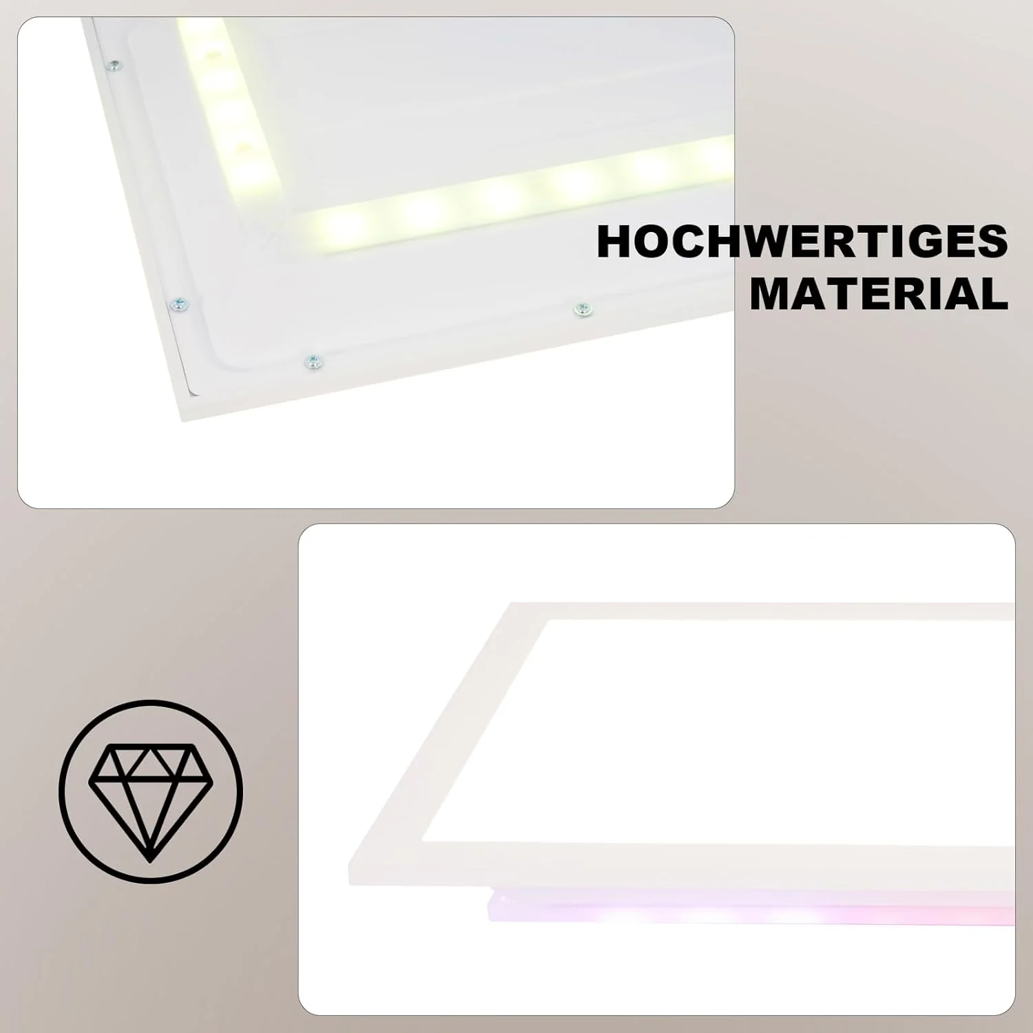 ZMH LED Deckenleuchte für Wohnzimmer, dimmbares Deckenpanel, lang, RGB-Farbwechsel, Werkstatt, Flur - Image 7