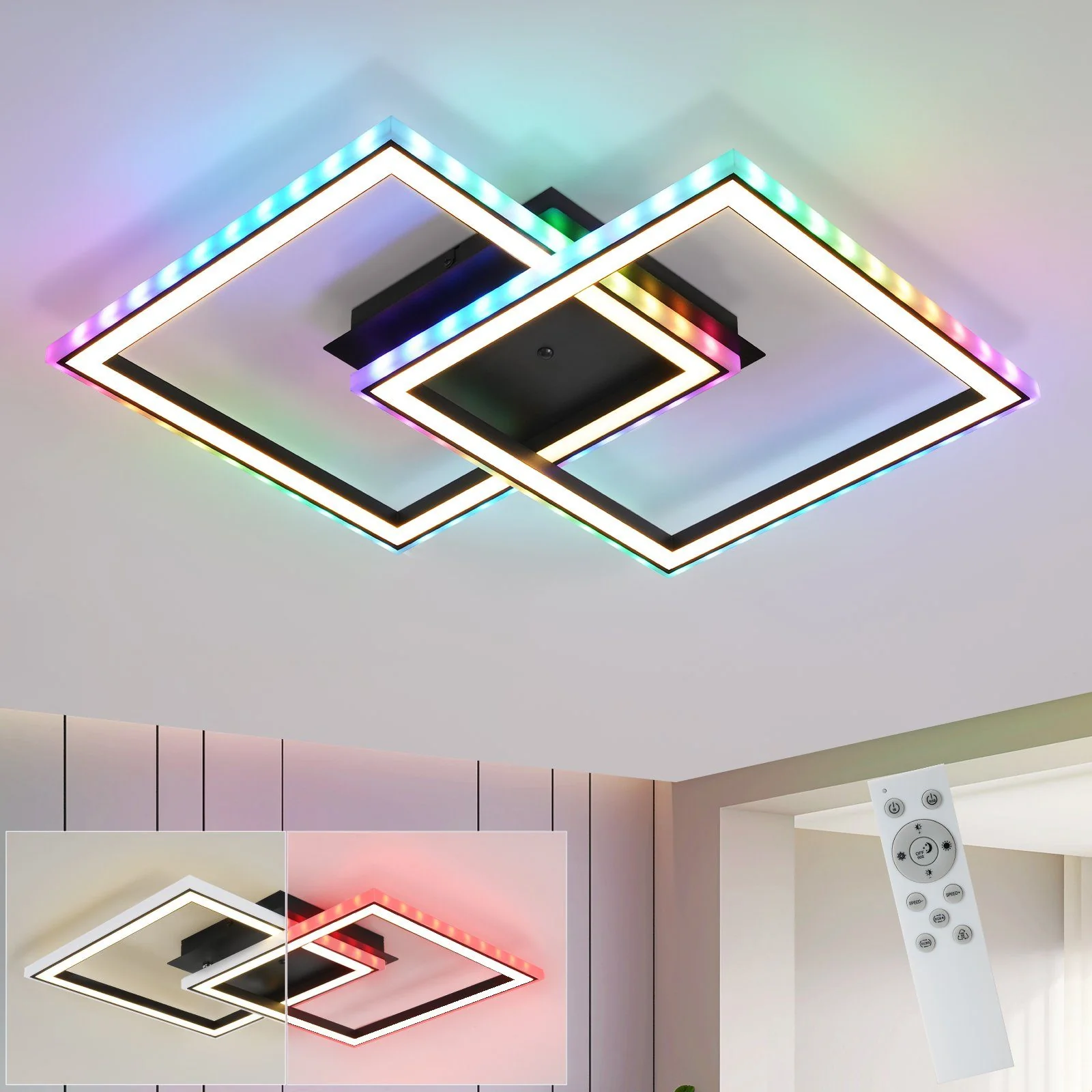 ZMH LED Deckenleuchte Schlafzimmer RGB Dimmbar Fernbedienung - Image 5