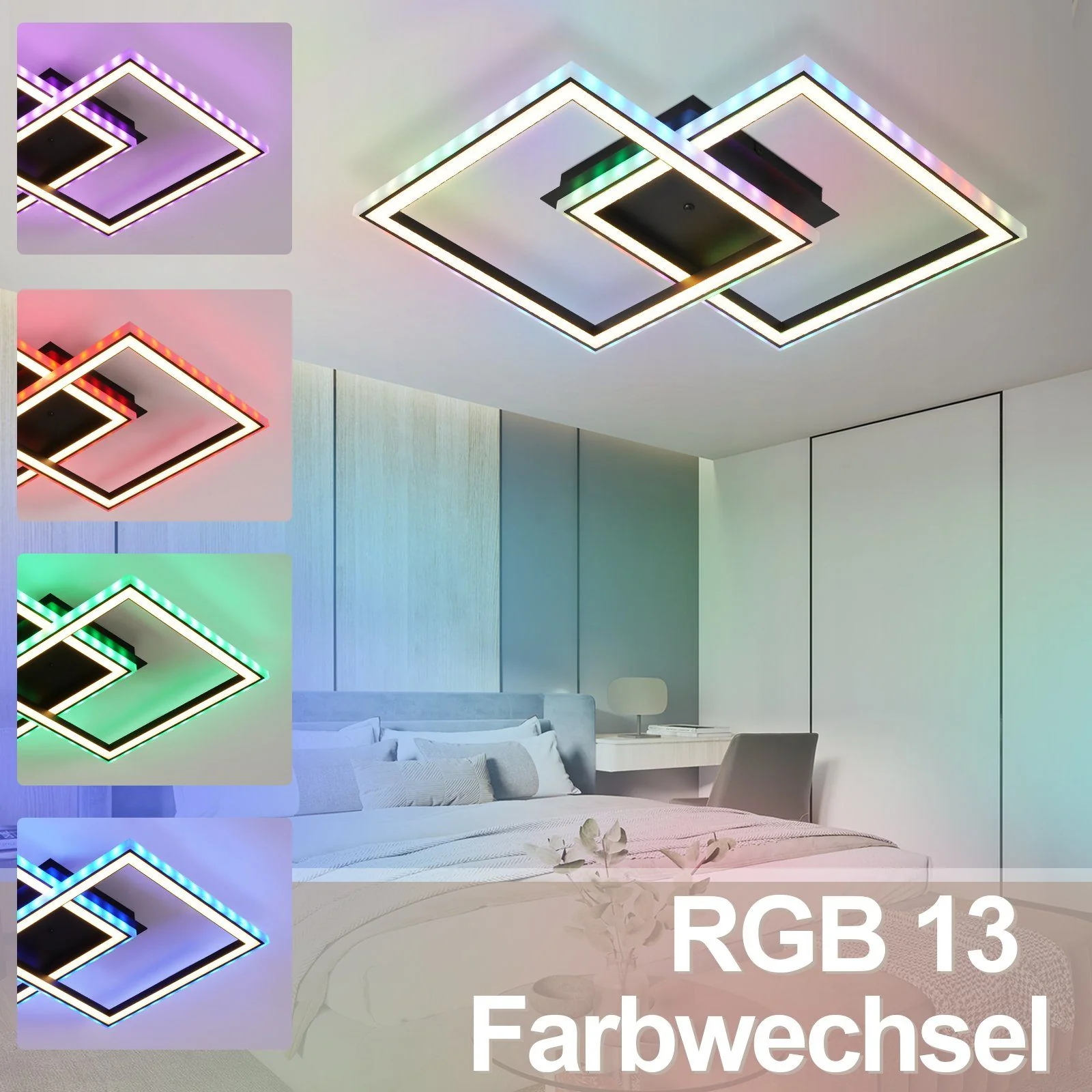ZMH LED Deckenleuchte Schlafzimmer RGB Dimmbar Fernbedienung - Image 8