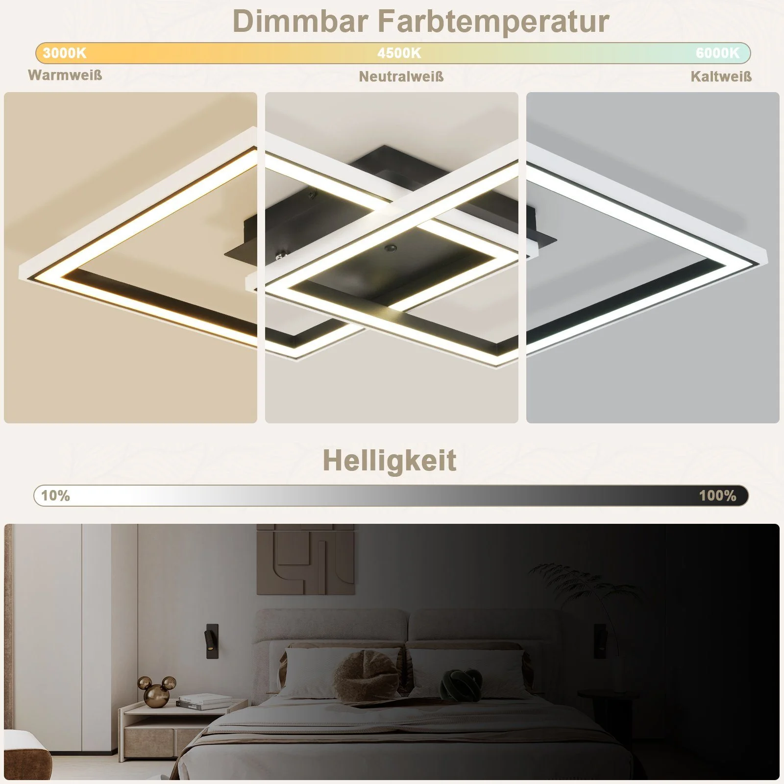 ZMH LED Deckenleuchte Schlafzimmer RGB Dimmbar Fernbedienung - Image 9
