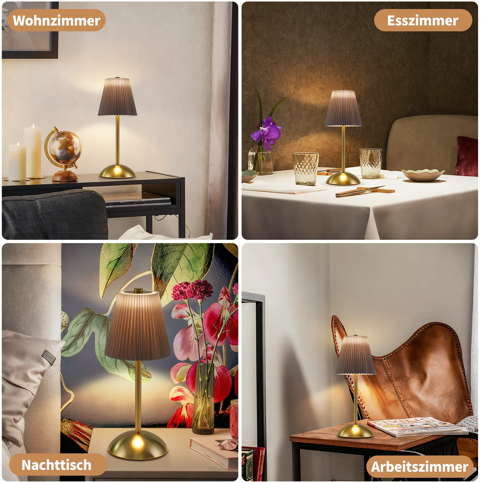 ZMH LED Tischleuchte Touch Dimmbar Modern Design Graublau Nachttischleuchte für Wohnzimmer 2er - Image 12