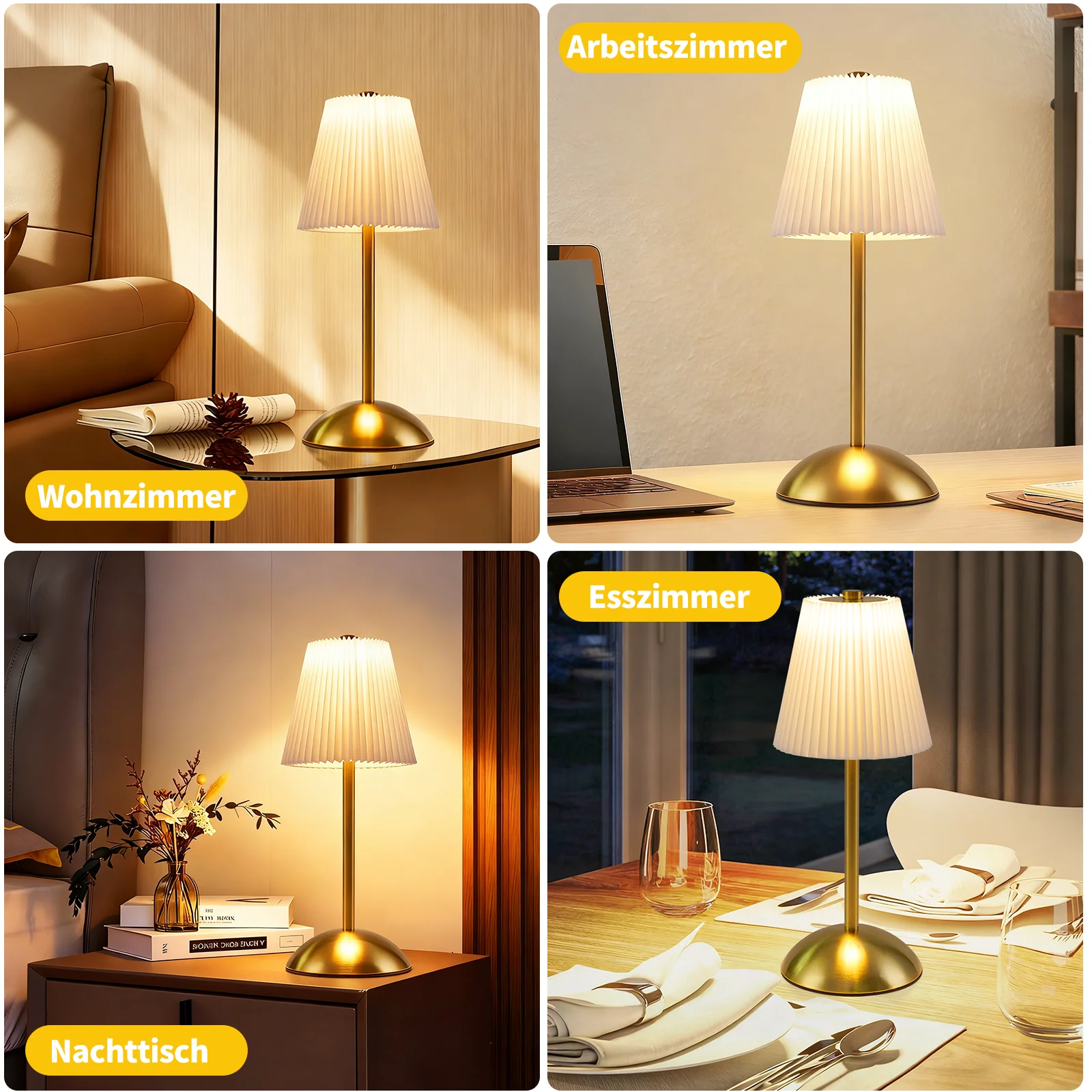 ZMH LED Tischleuchte Touch Dimmbar Modern Design Graublau Nachttischleuchte für Wohnzimmer 2er - Image 21
