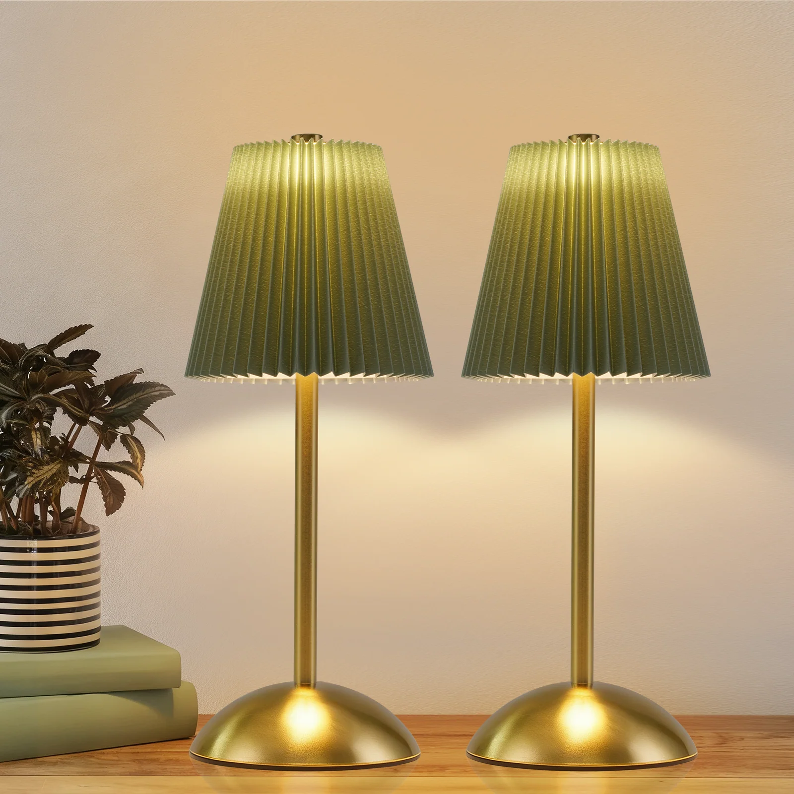 ZMH LED Tischleuchte Touch Dimmbar Modern Design Graublau Nachttischleuchte für Wohnzimmer 2er - Image 3