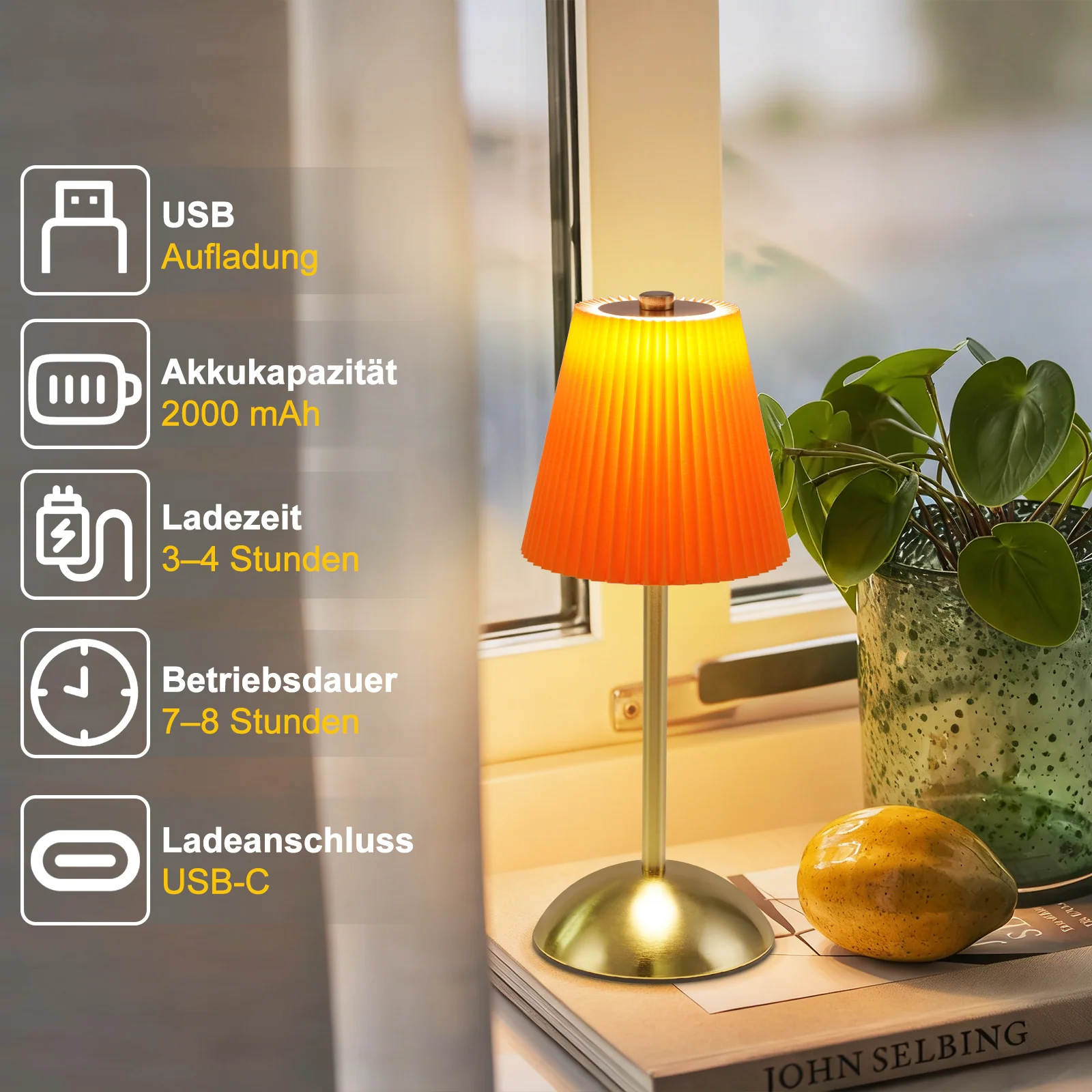 ZMH LED Tischleuchte Touch Dimmbar Modern Design Graublau Nachttischleuchte für Wohnzimmer 2er - Image 34