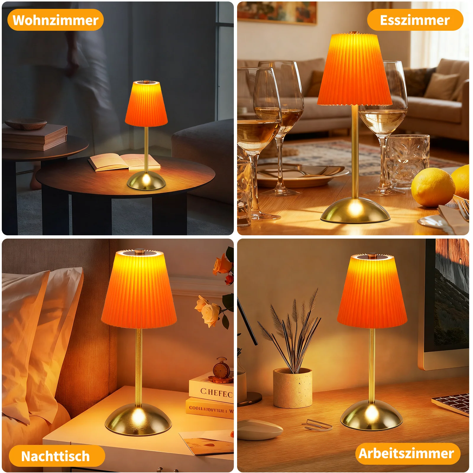 ZMH LED Tischleuchte Touch Dimmbar Modern Design Graublau Nachttischleuchte für Wohnzimmer 2er - Image 38