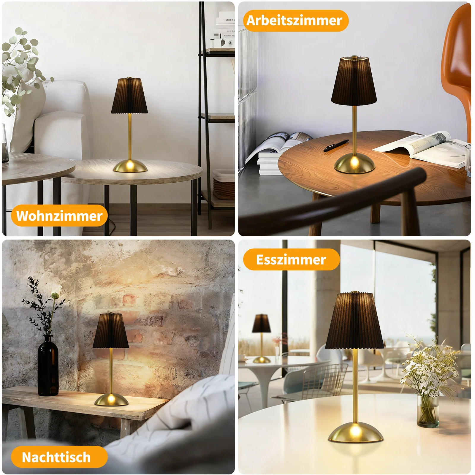 ZMH LED Tischleuchte Touch Dimmbar Modern Design Graublau Nachttischleuchte für Wohnzimmer 2er - Image 41