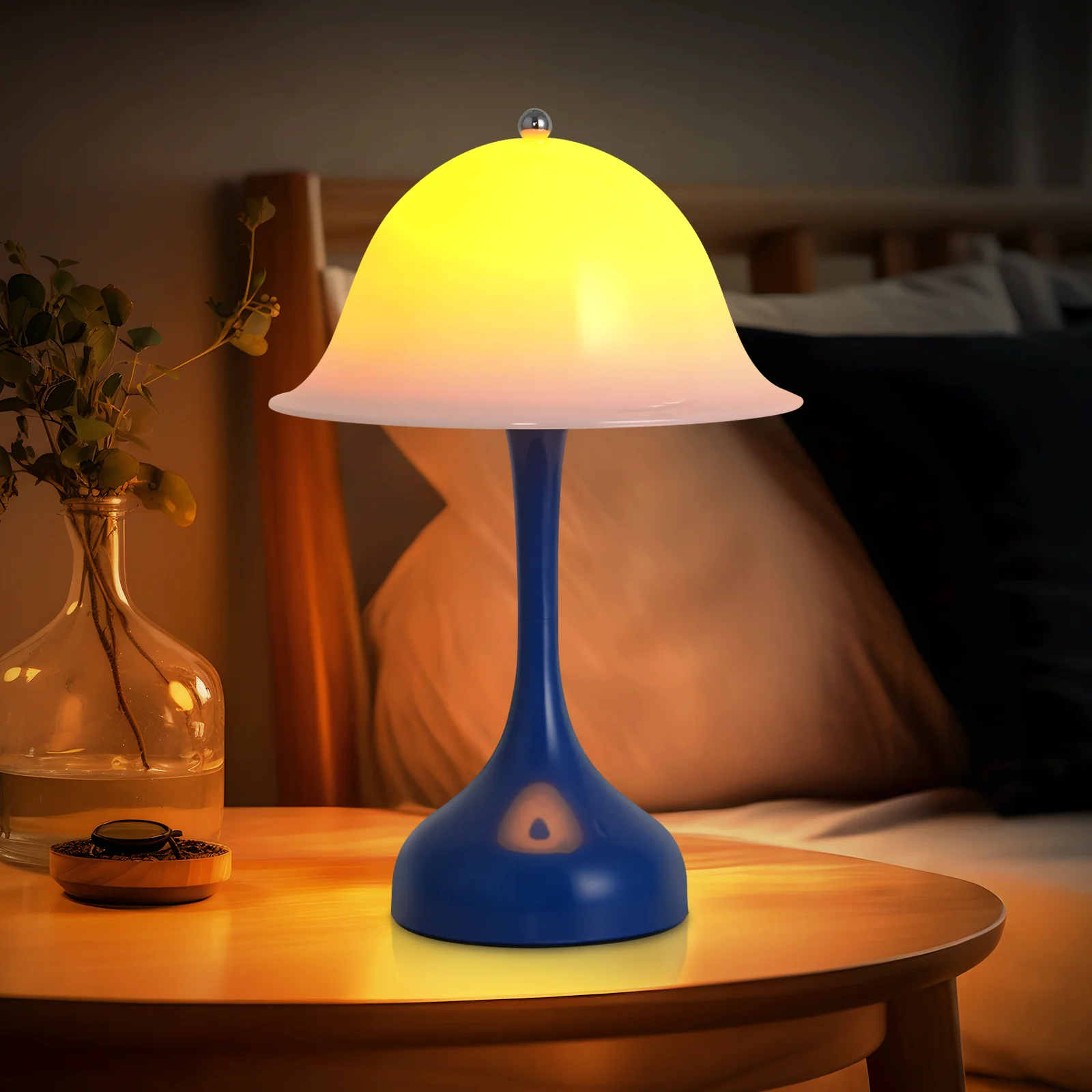 ZMH LED Tischleuchte Touch Dimmbar Weiß Hut Nachttischlampe für Wohnzimmer Schlafzimmer Esstisch - Image 20