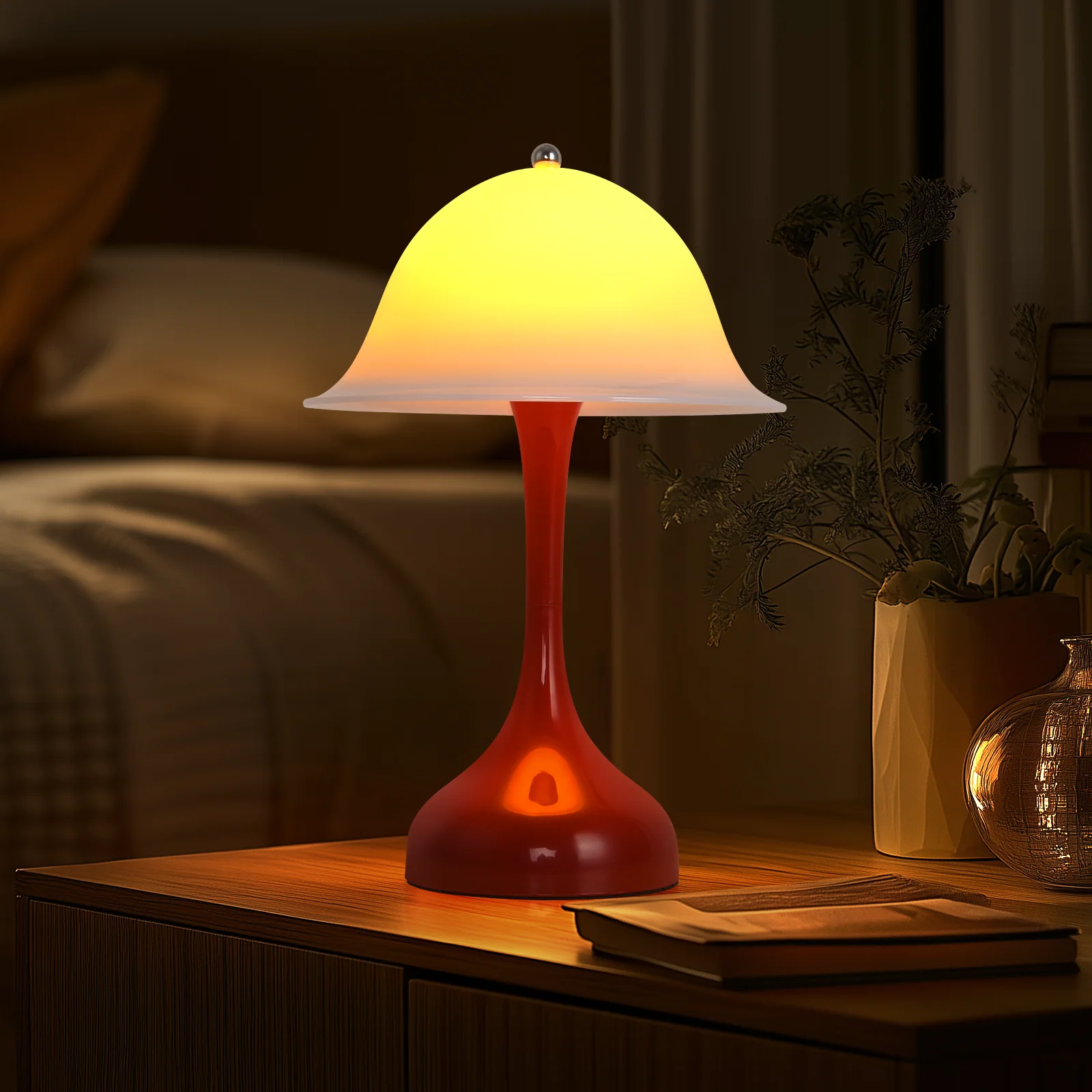 ZMH LED Tischleuchte Touch Dimmbar Weiß Hut Nachttischlampe für Wohnzimmer Schlafzimmer Esstisch - Image 29