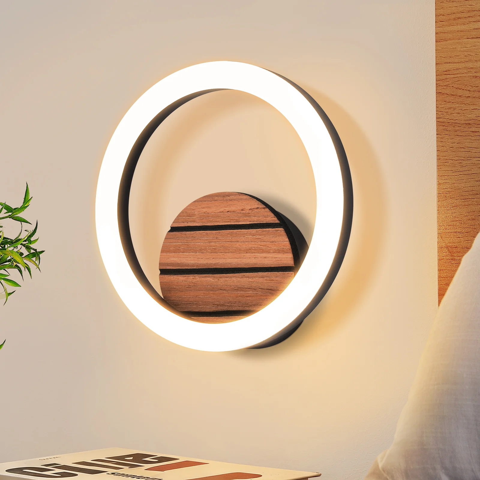 ZMH LED Wandlampe 20CM Modern Klein 3000K Warmweiß Rund 6W Wandleuchte für Wohnzimmer Schlafzimmer - Image 3