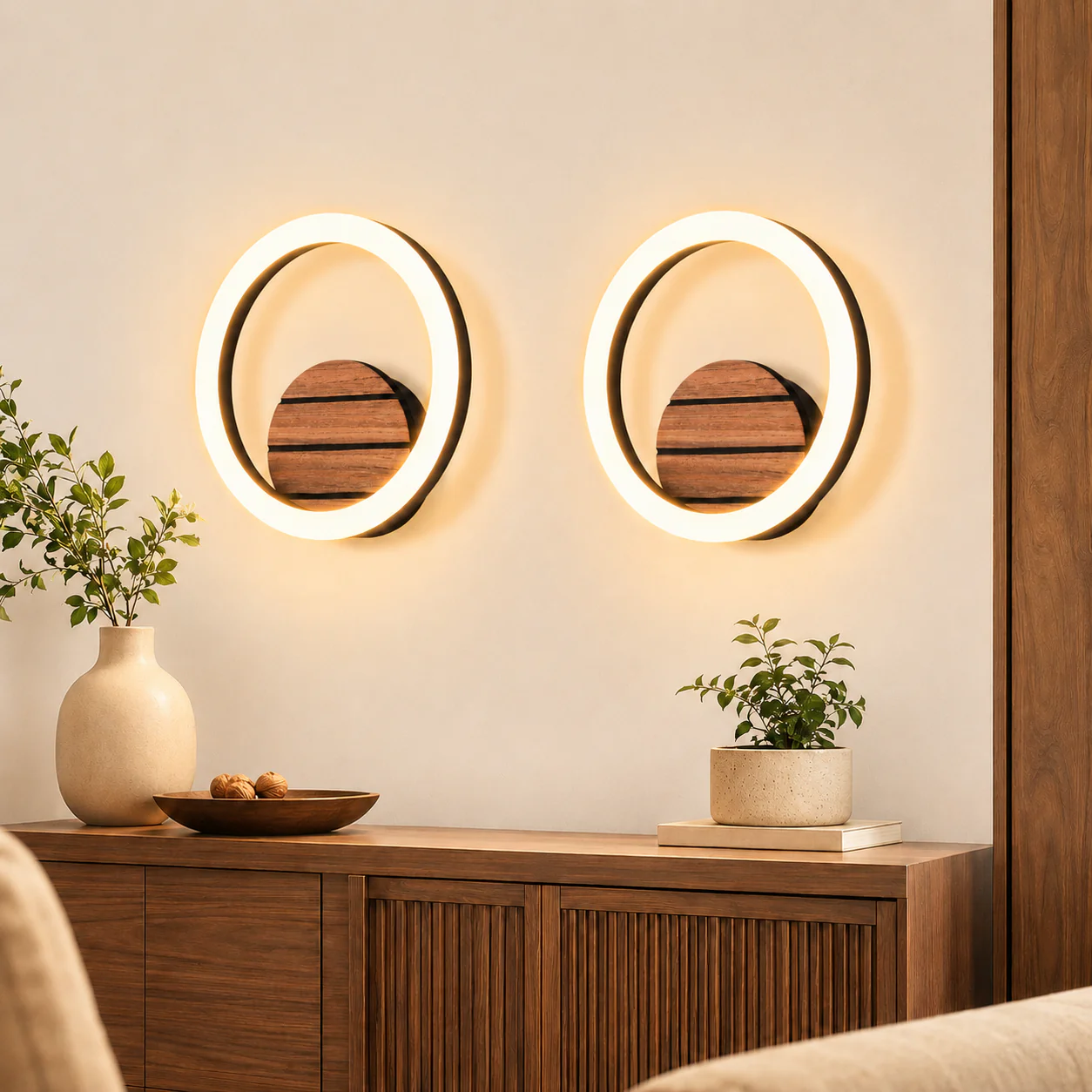 ZMH LED Wandlampe 20CM Modern Klein 3000K Warmweiß Rund 6W Wandleuchte für Wohnzimmer Schlafzimmer - Image 4