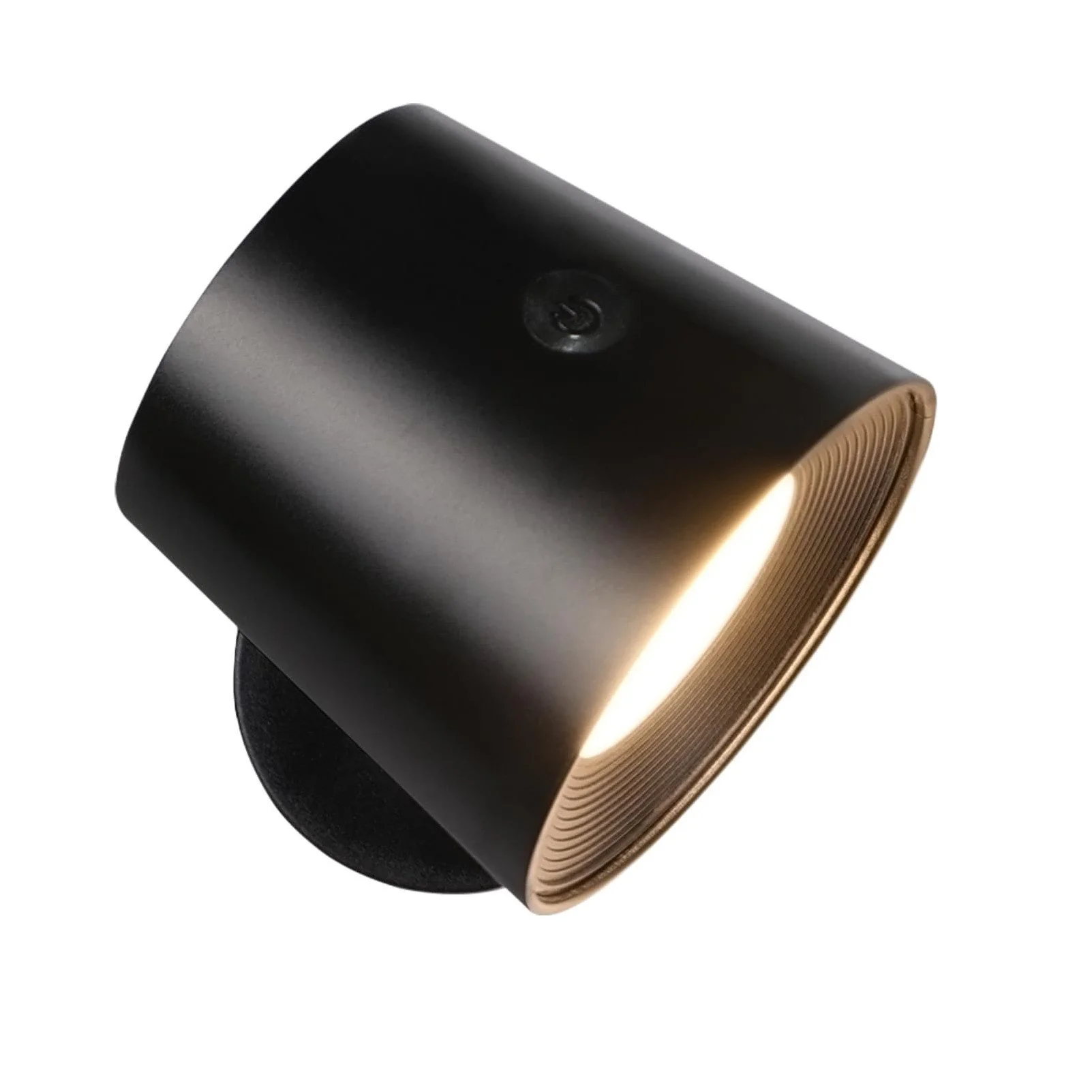 ZMH LED Wandleuchte Innen mit Akku 360° Drehbare Schwarz Kabellose Wandlampe Für Wohnzimmer