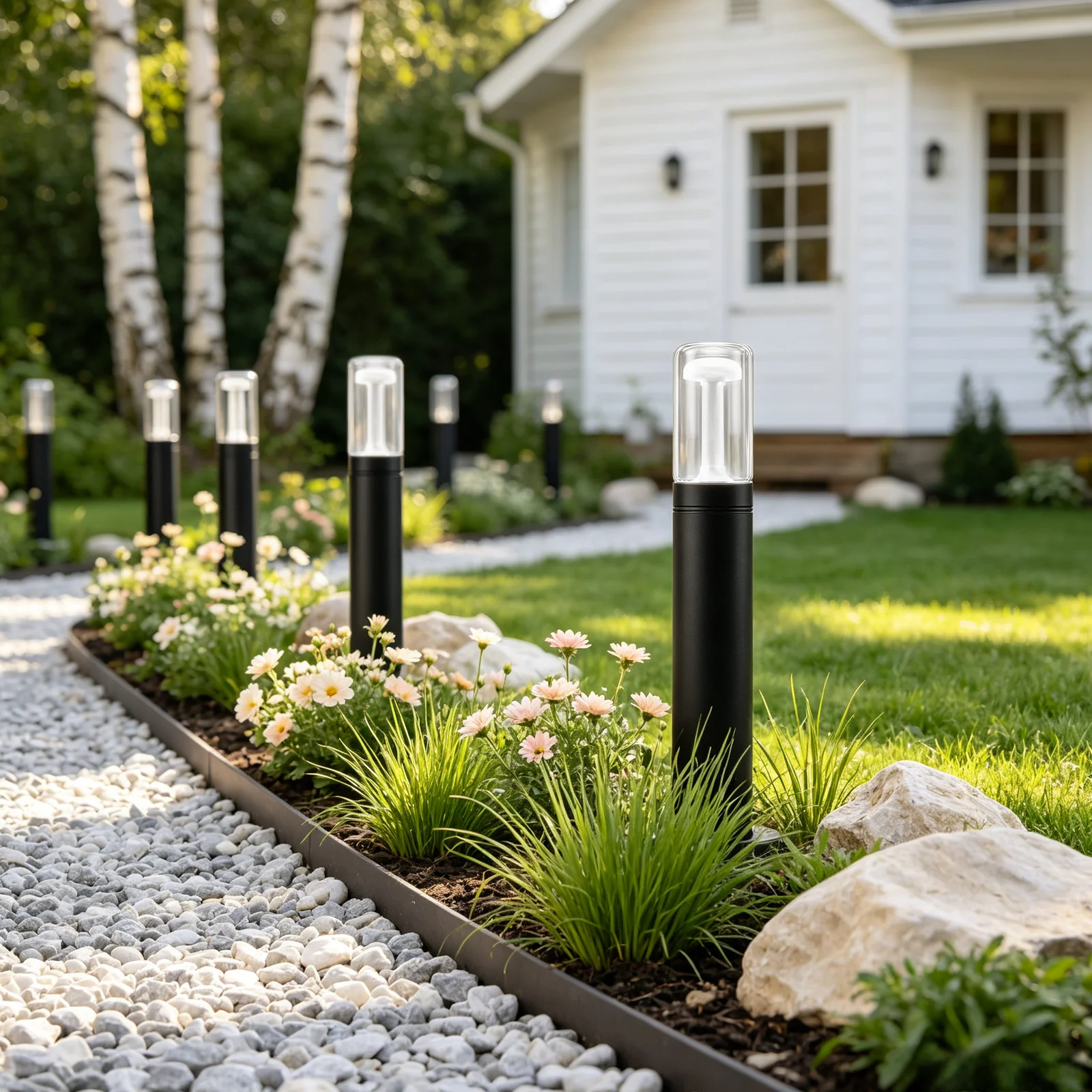 ZMH LED Wegeleuchte Glas IP65 40cm Pollerleuchte 10W Warmweiß Außenleuchte für Garten Hof Weg Balkon - Image 10