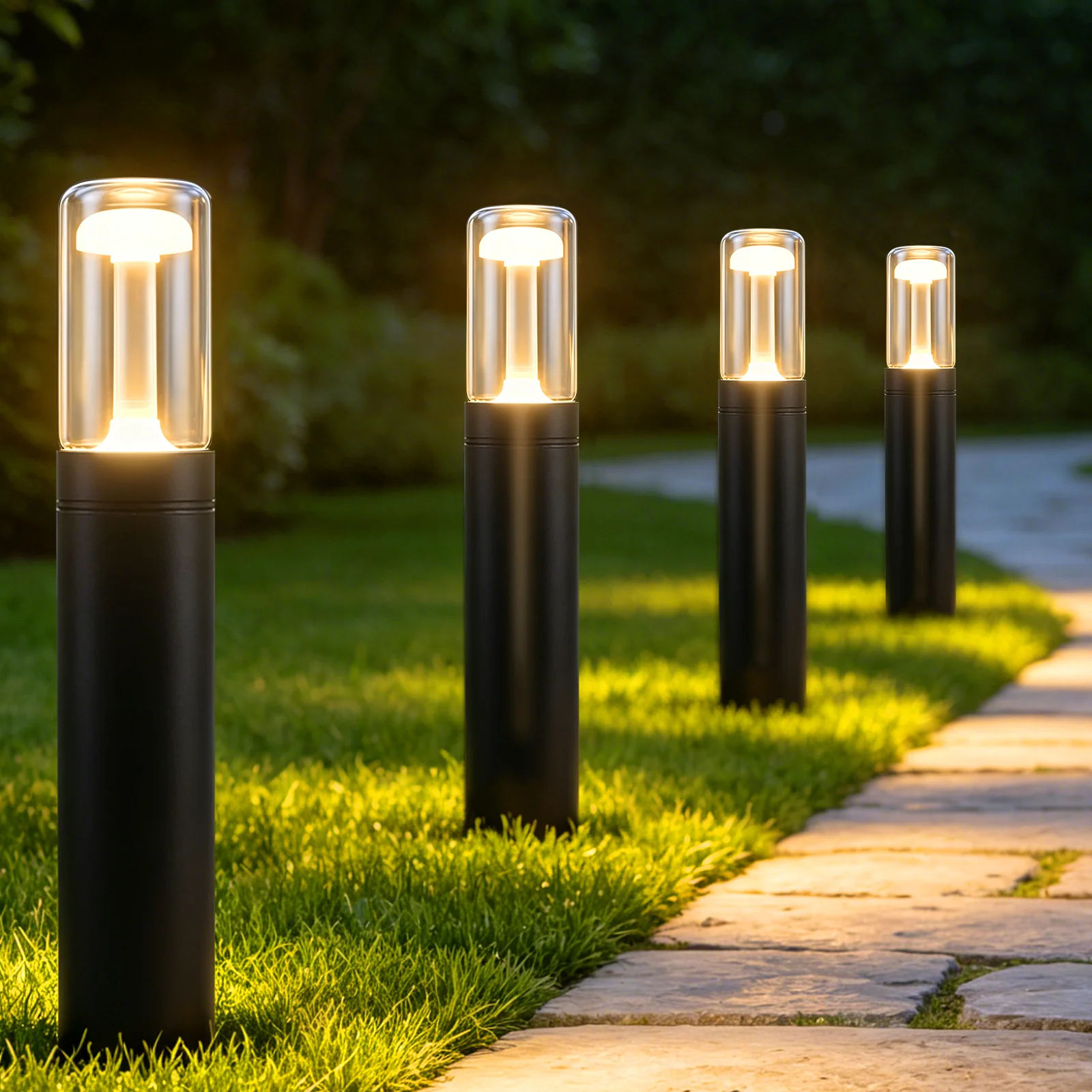 ZMH LED Wegeleuchte Glas IP65 40cm Pollerleuchte 10W Warmweiß Außenleuchte für Garten Hof Weg Balkon - Image 11