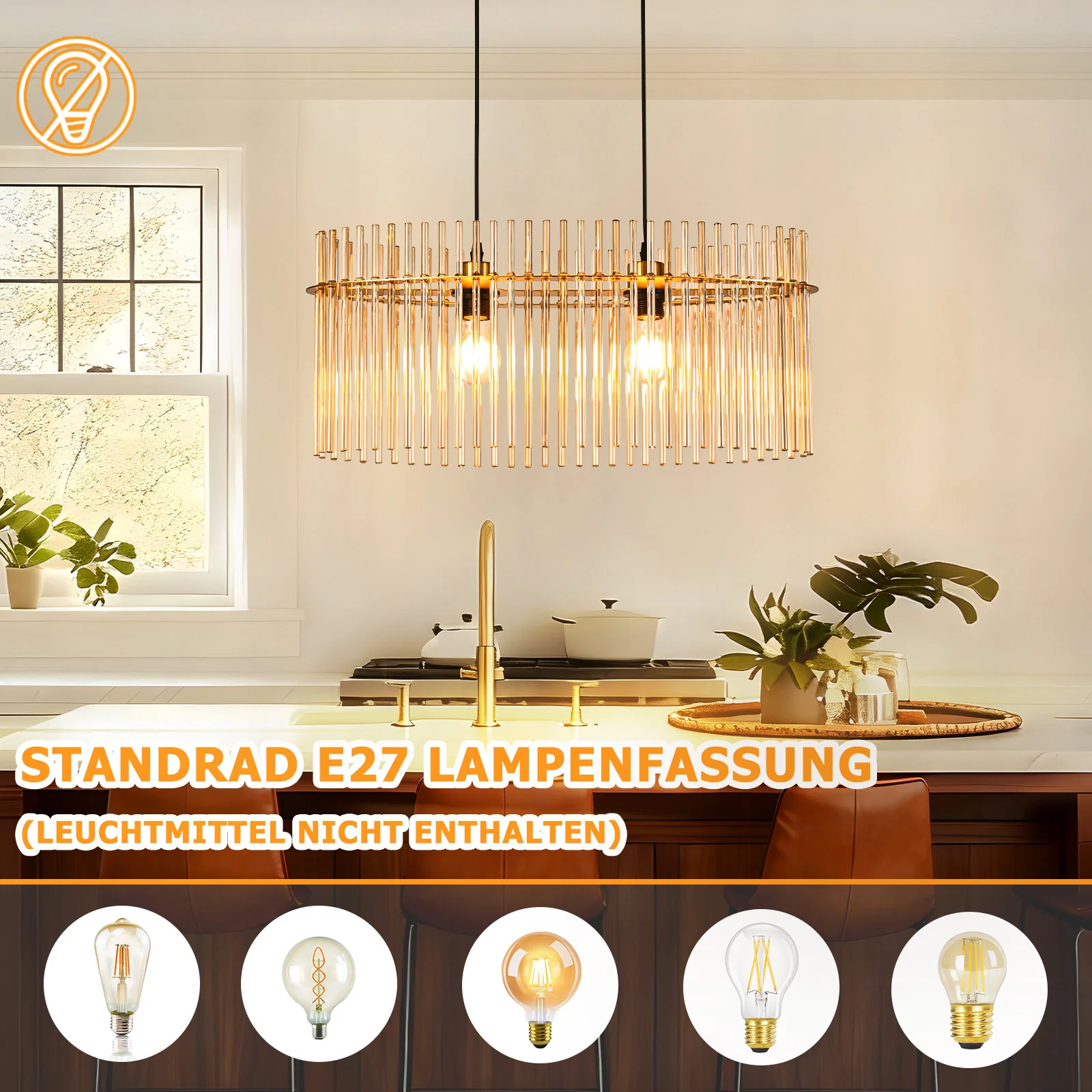ZMH Pendelleuchte 2 flammig Rauchgrau Glas E27 Esstisch Hängelampe Für Innen Wohnzimmer - Image 11