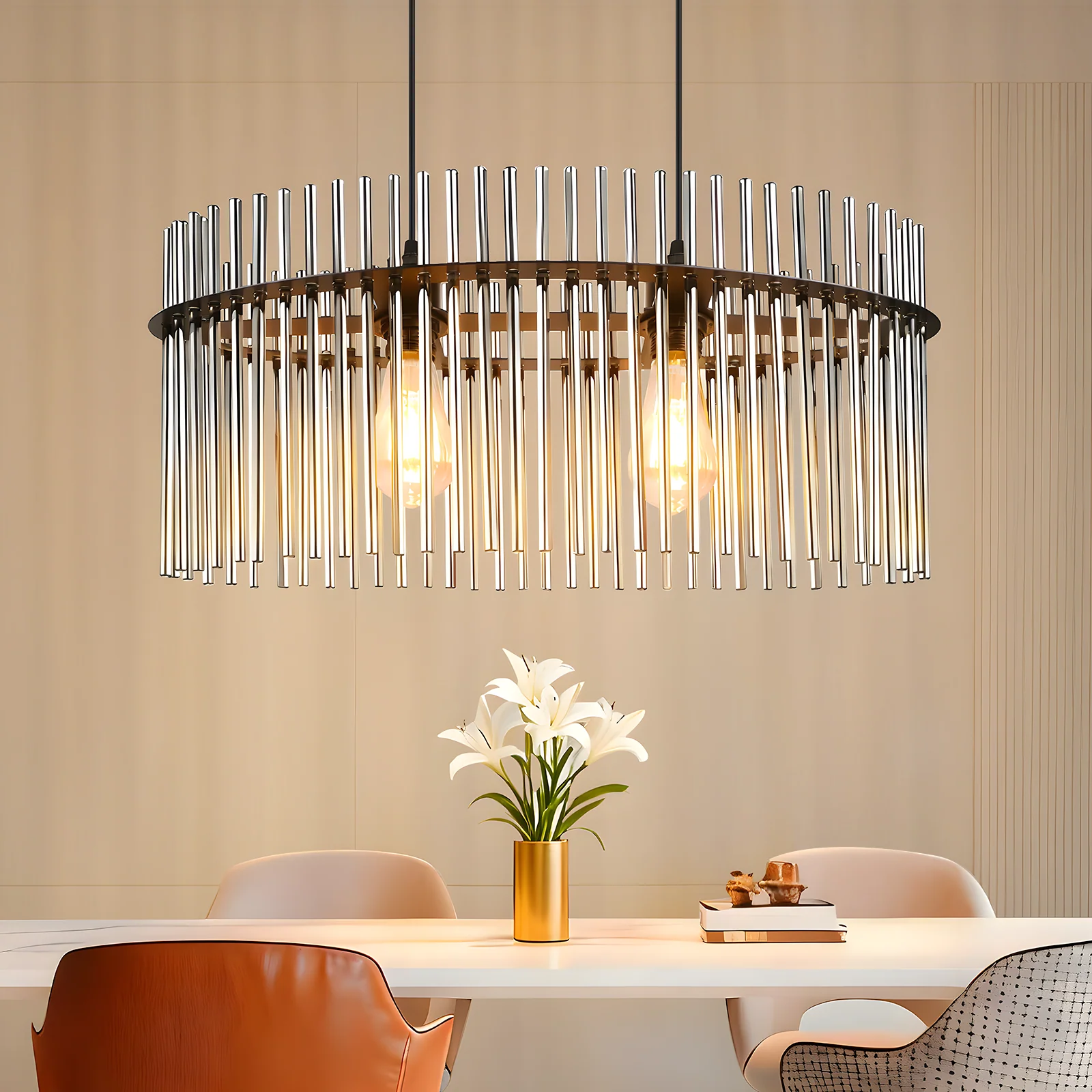 ZMH Pendelleuchte 2 flammig Rauchgrau Glas E27 Esstisch Hängelampe Für Innen Wohnzimmer - Image 16